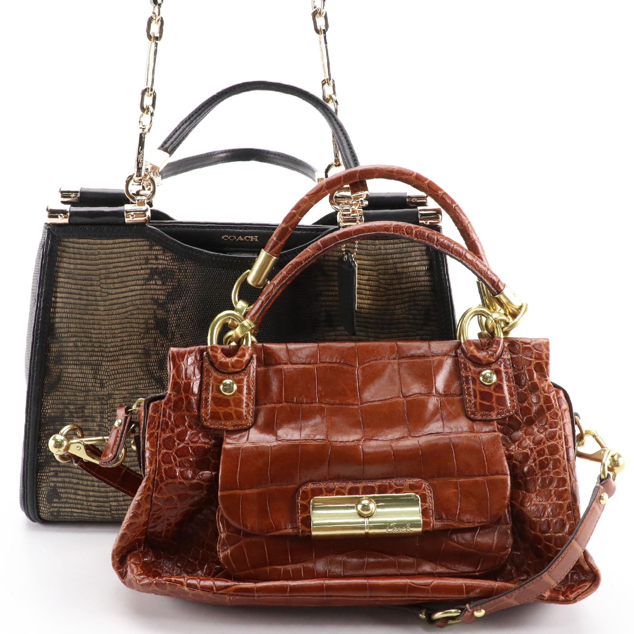 Coach Embossed Leather Madison Handbag 26763 and Kristin Satchel 16796