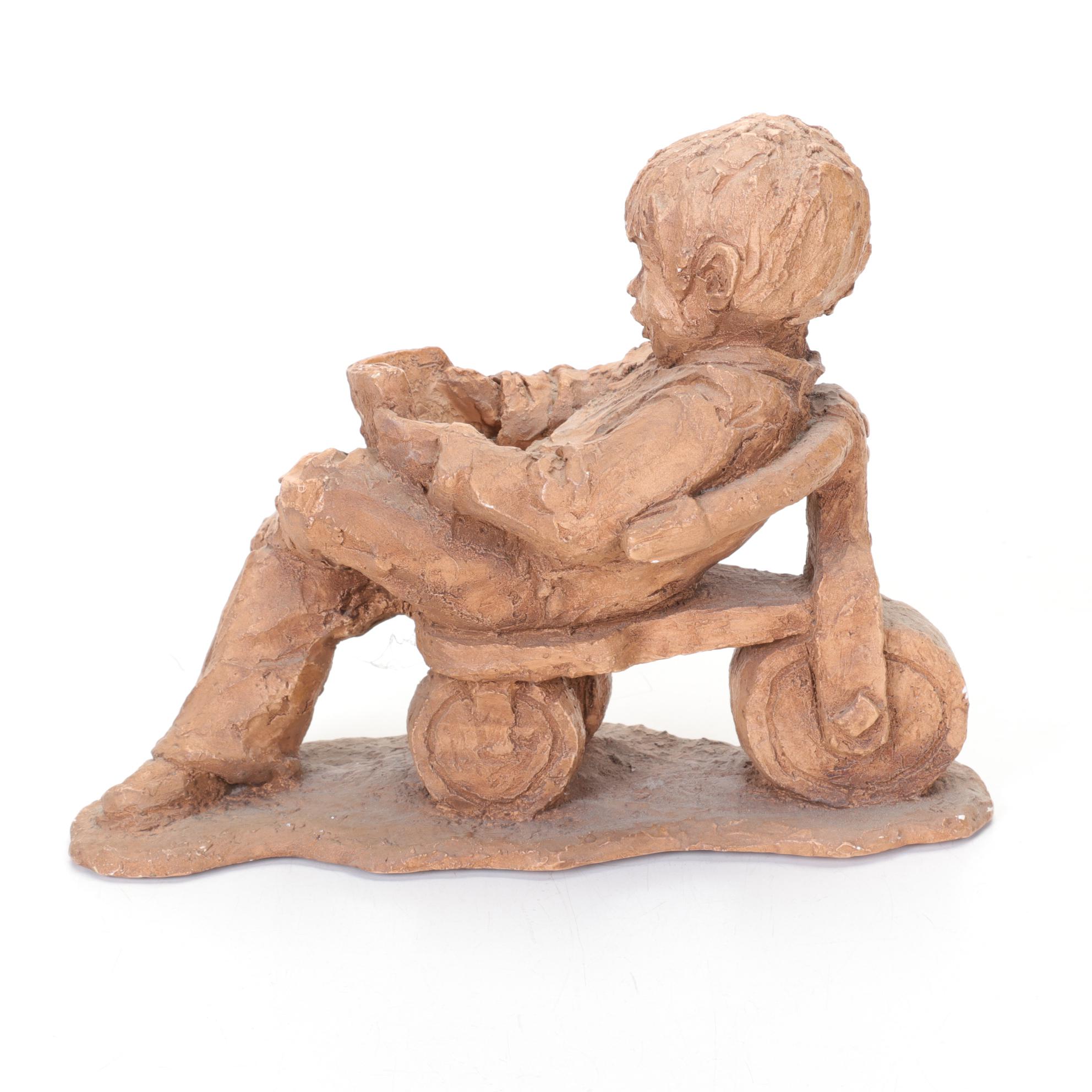 Abbey Press Resin Sculptures Including Boy Playing Guitar, 1970s