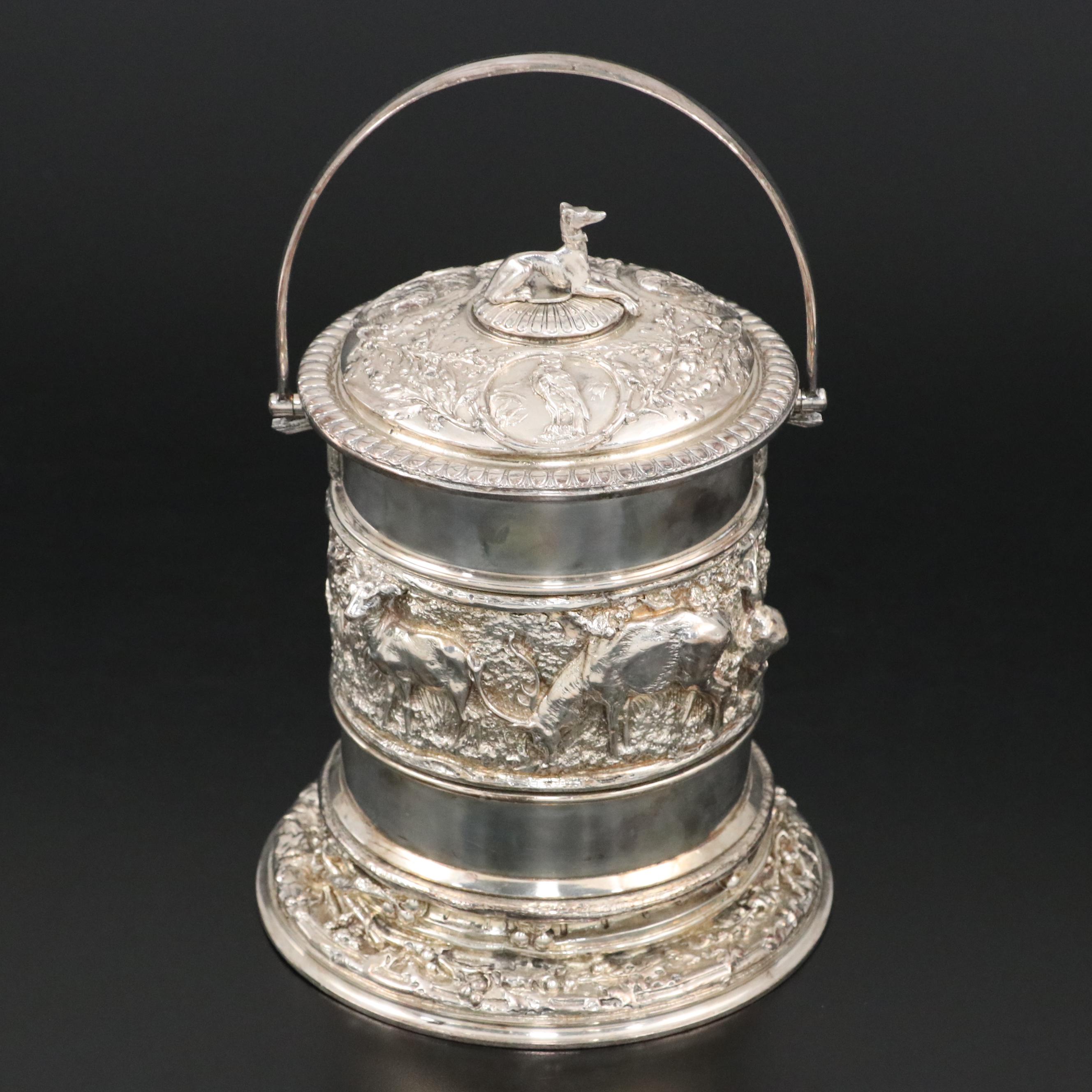 Victorian Silver Plate Repoussé Barrel, Late 19th/Early 20th Century