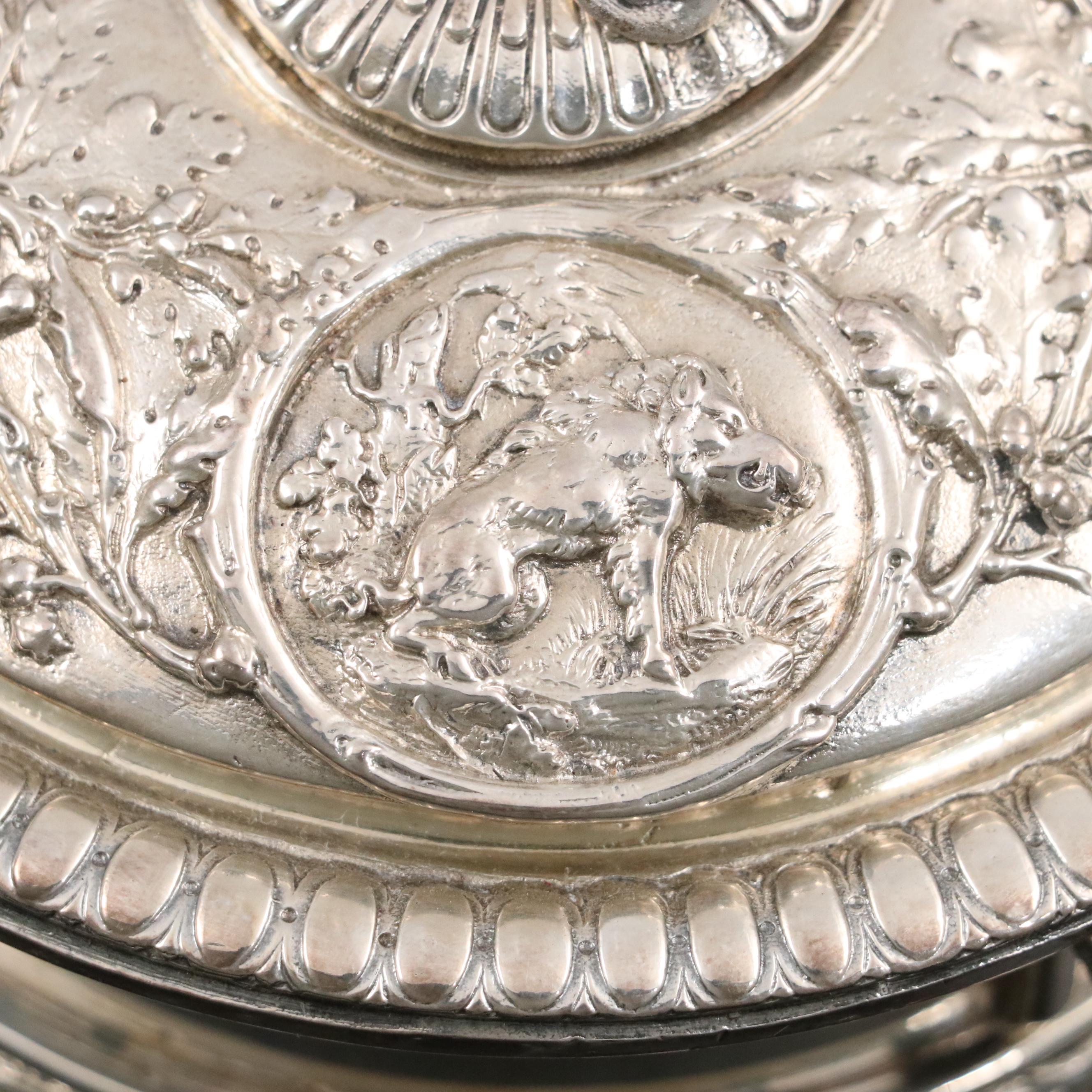 Victorian Silver Plate Repoussé Barrel, Late 19th/Early 20th Century