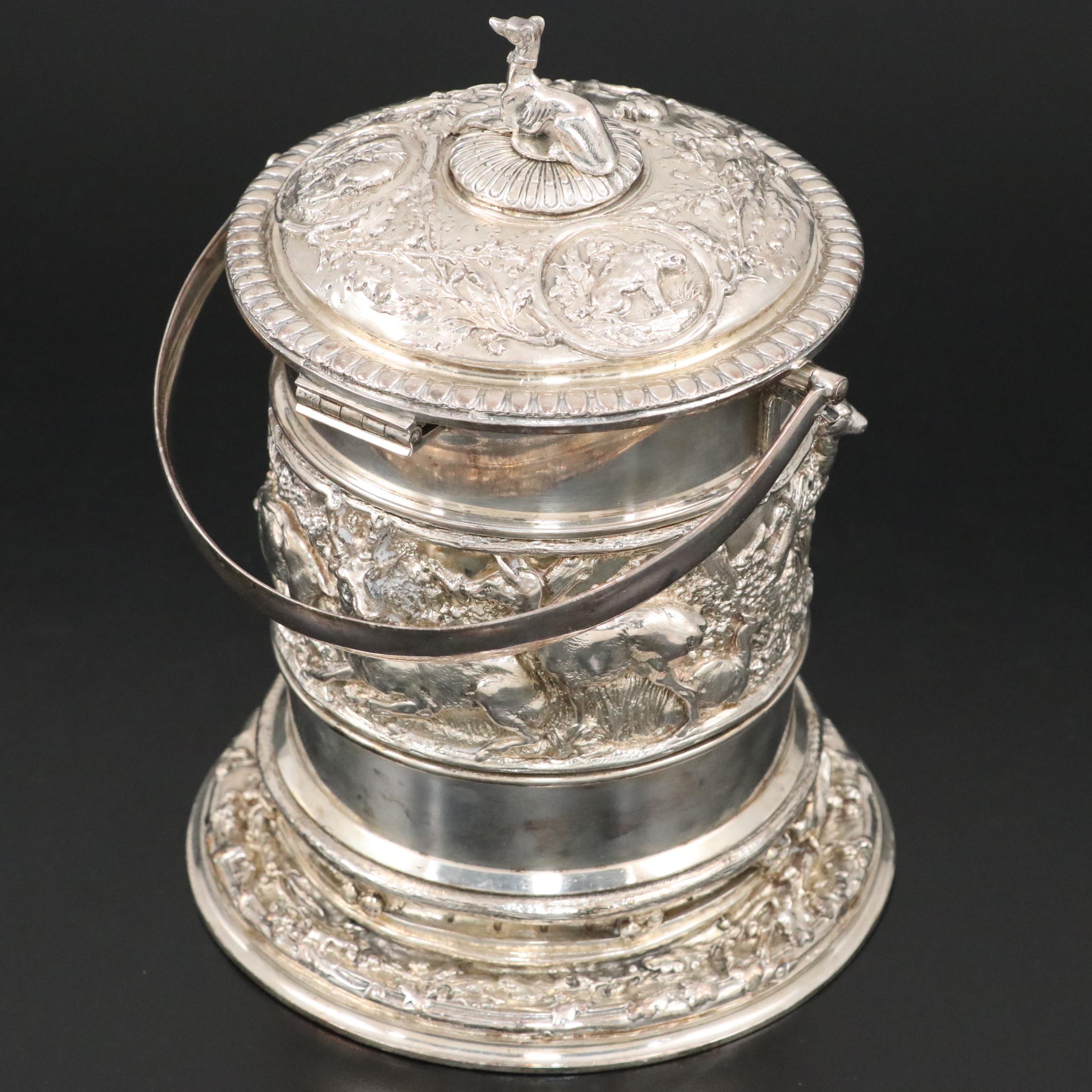 Victorian Silver Plate Repoussé Barrel, Late 19th/Early 20th Century