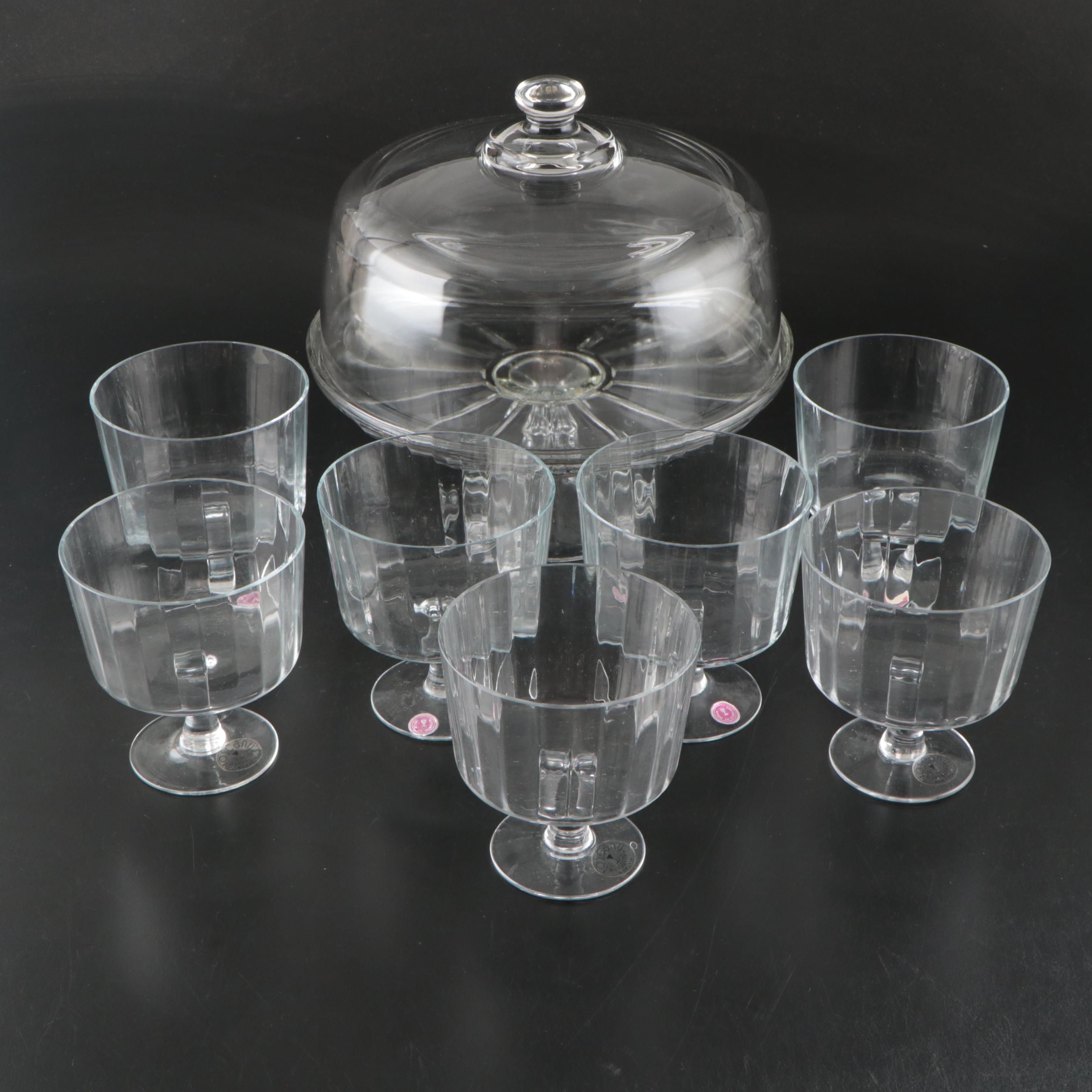 Toscany Glass Sherbet Glasses with Crystal Cake Stand and More