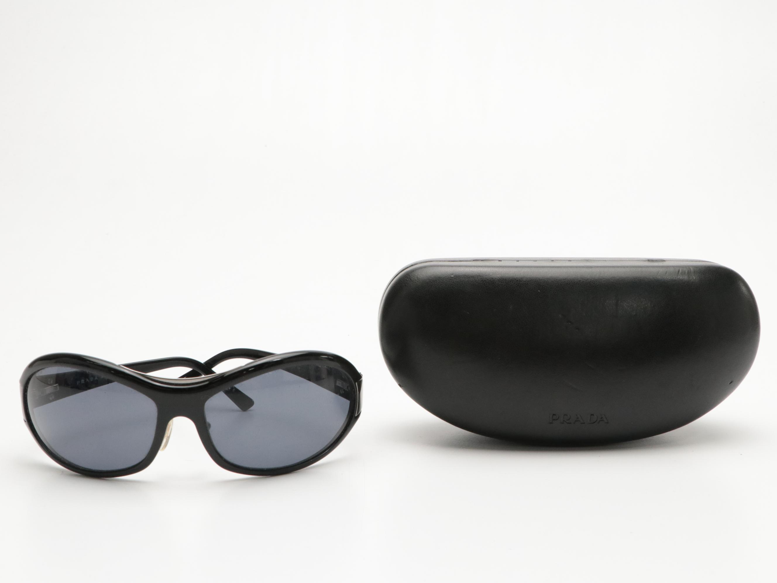 Prada SPR10G Wrap Sunglasses with Case