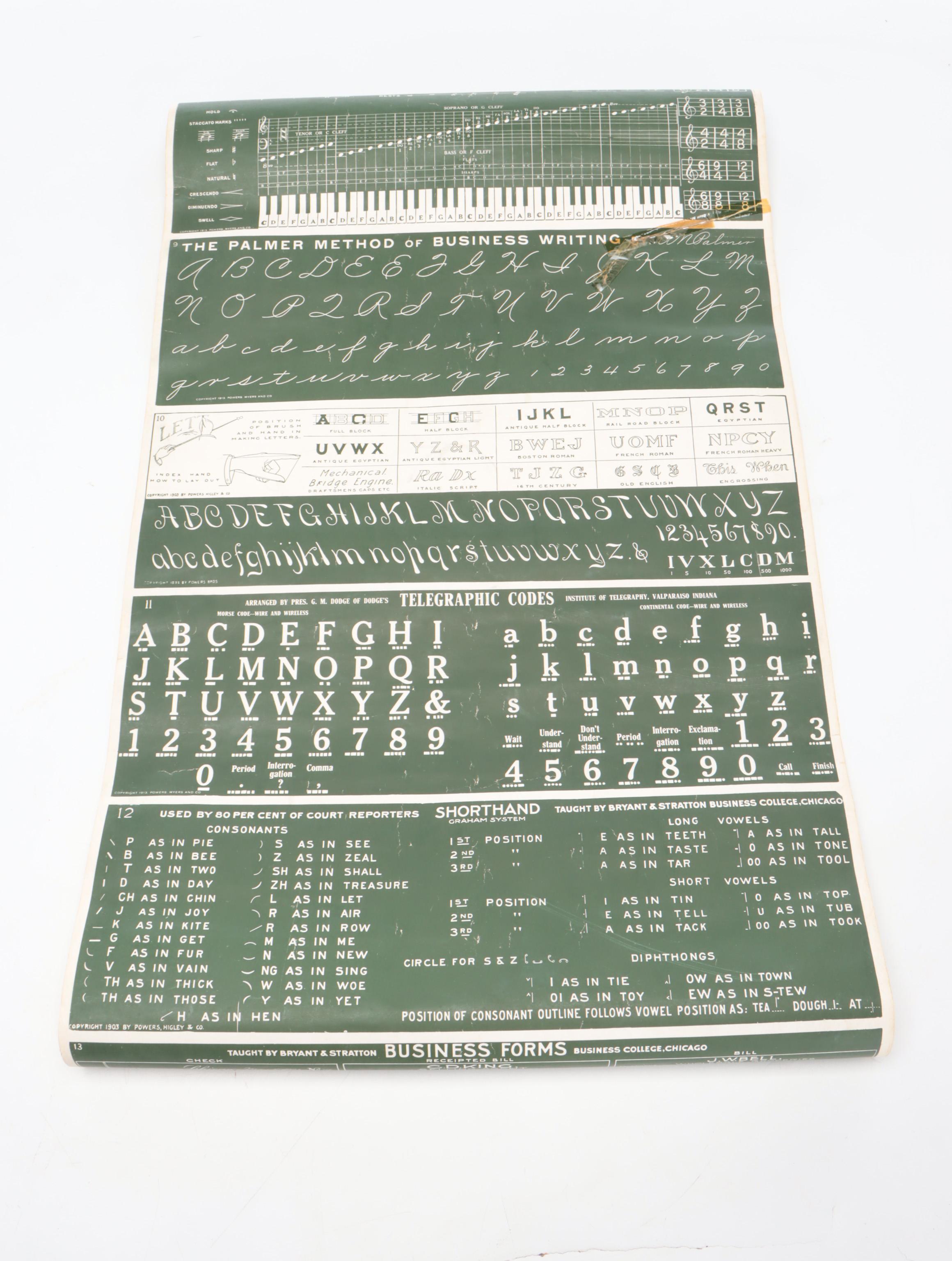 Bryant & Stratton Sheet Music and Alphabet Poster