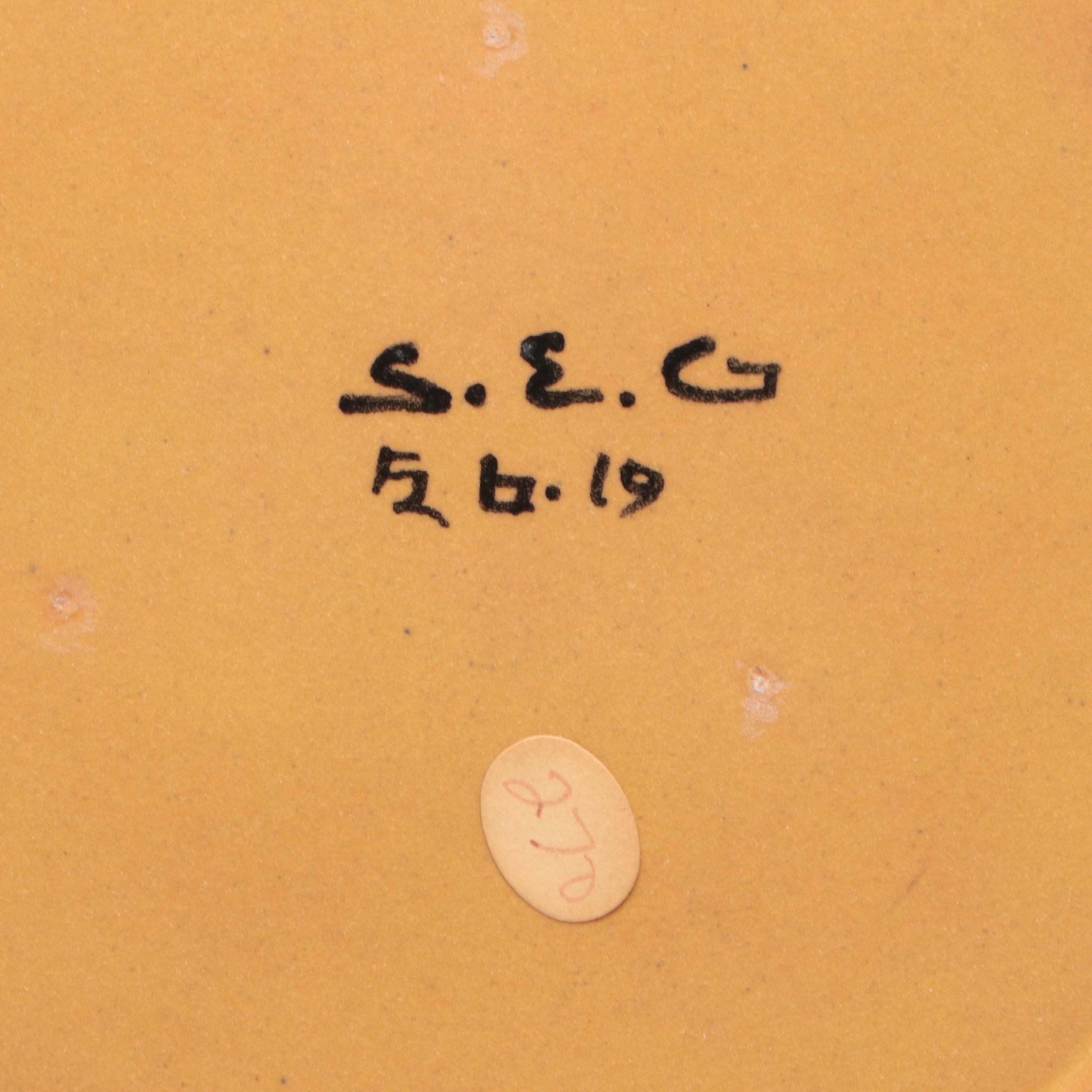 Saturday Evening Girls Lotus Rimmed Ocher Plate, 1919