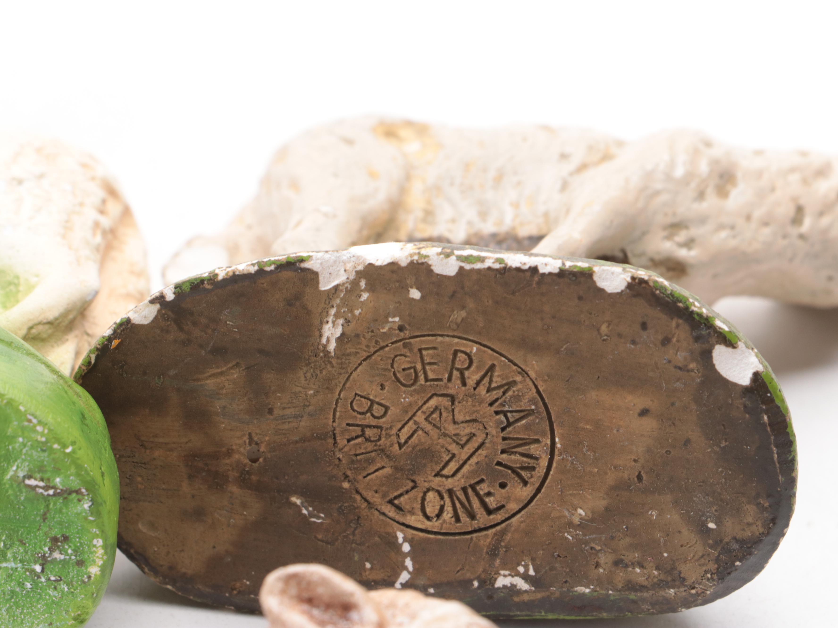 German and Other Chalkware Sheep and Shepherd Figurines, Mid-20th Century