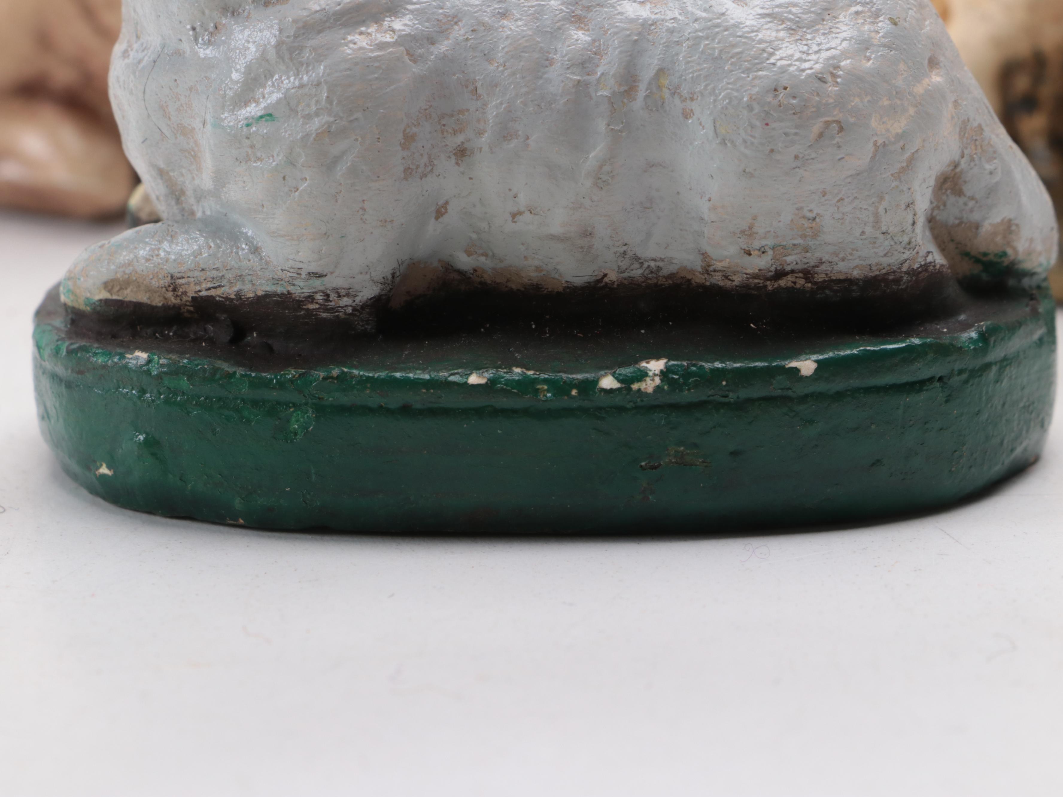 German and Other Chalkware Sheep and Shepherd Figurines, Mid-20th Century