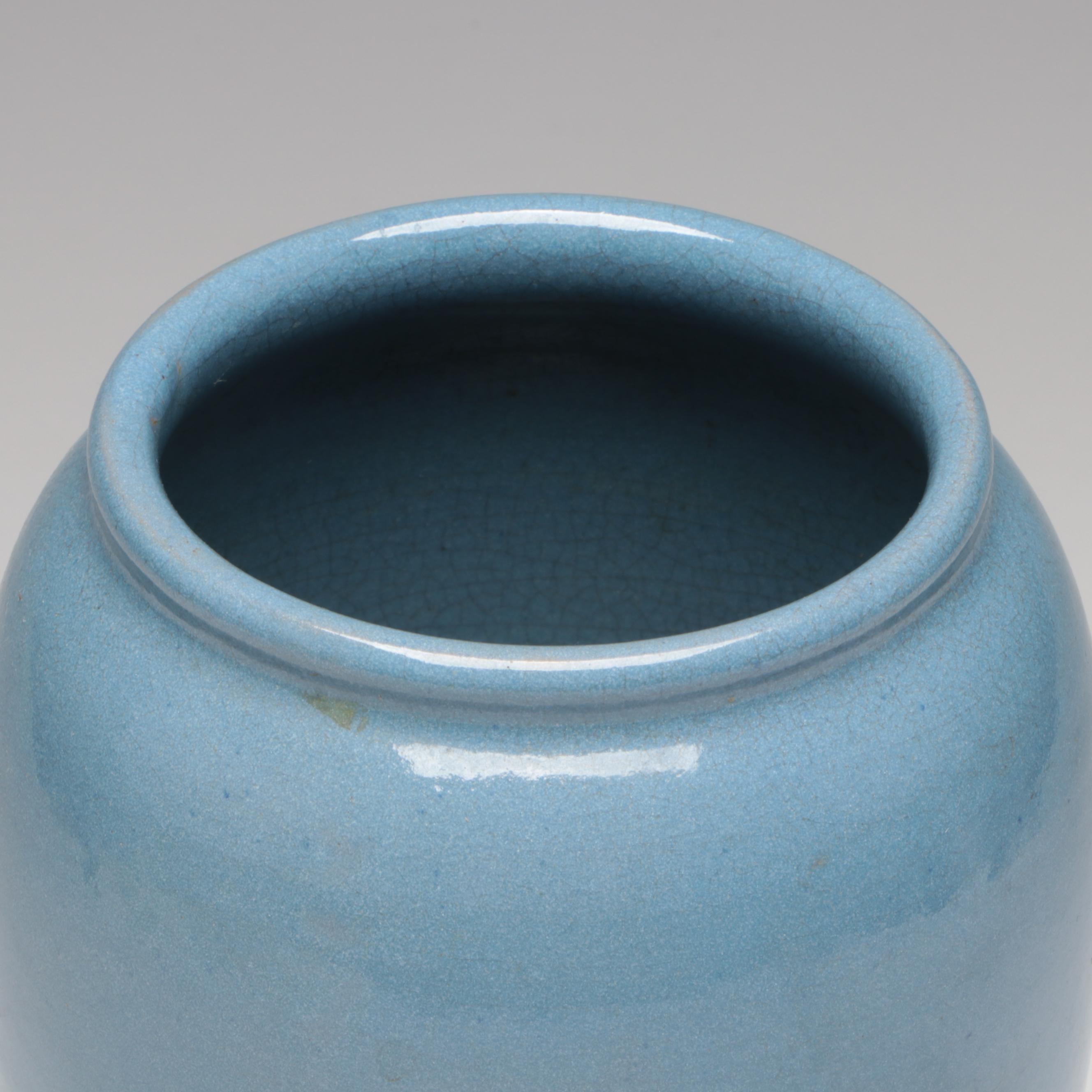 Saturday Evening Girls Art Pottery Vase in Blue, 1921