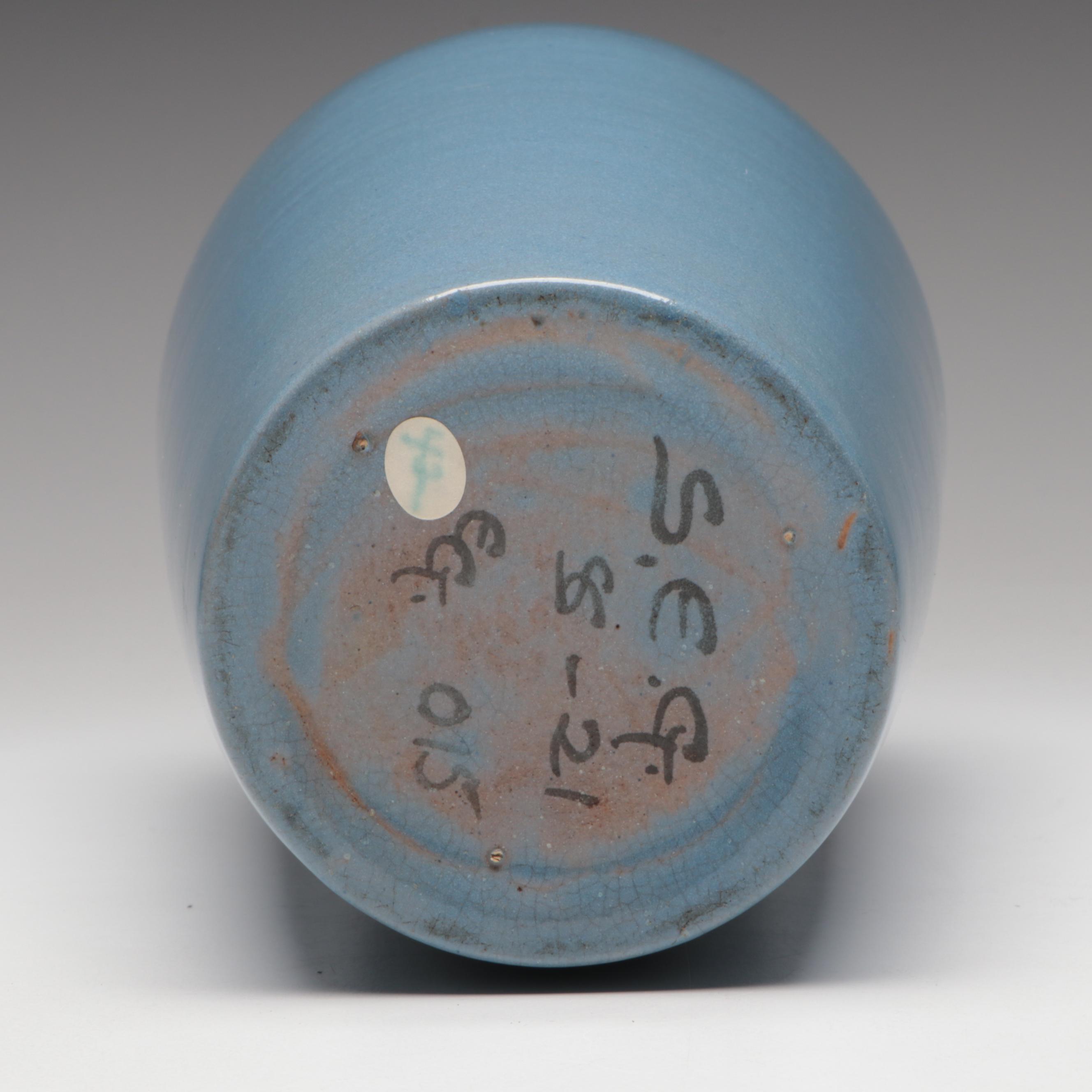 Saturday Evening Girls Art Pottery Vase in Blue, 1921