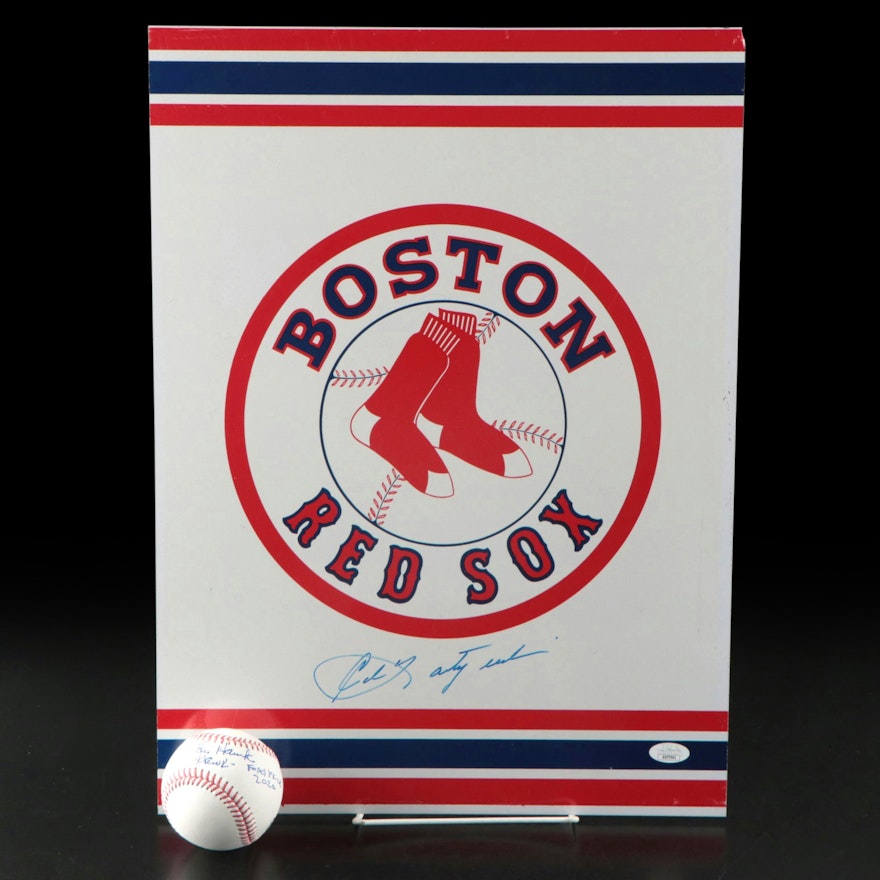 Carl Yastrzemski Signed Boston Red Sox Signed with Ken Harrelson Signed Baseball