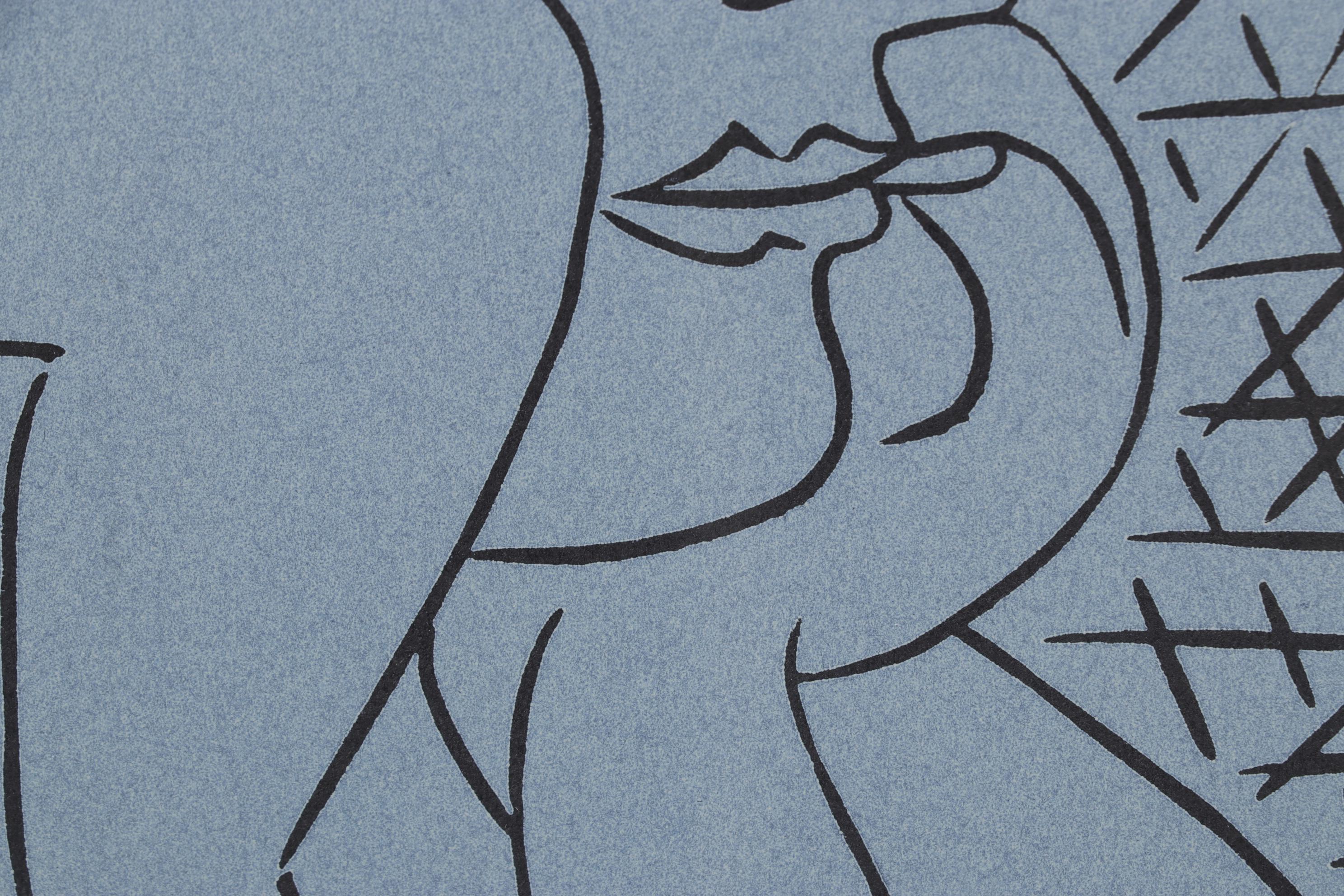 Pablo Picasso Linocut "Woman's Head Resting on Her Elbows" 1962