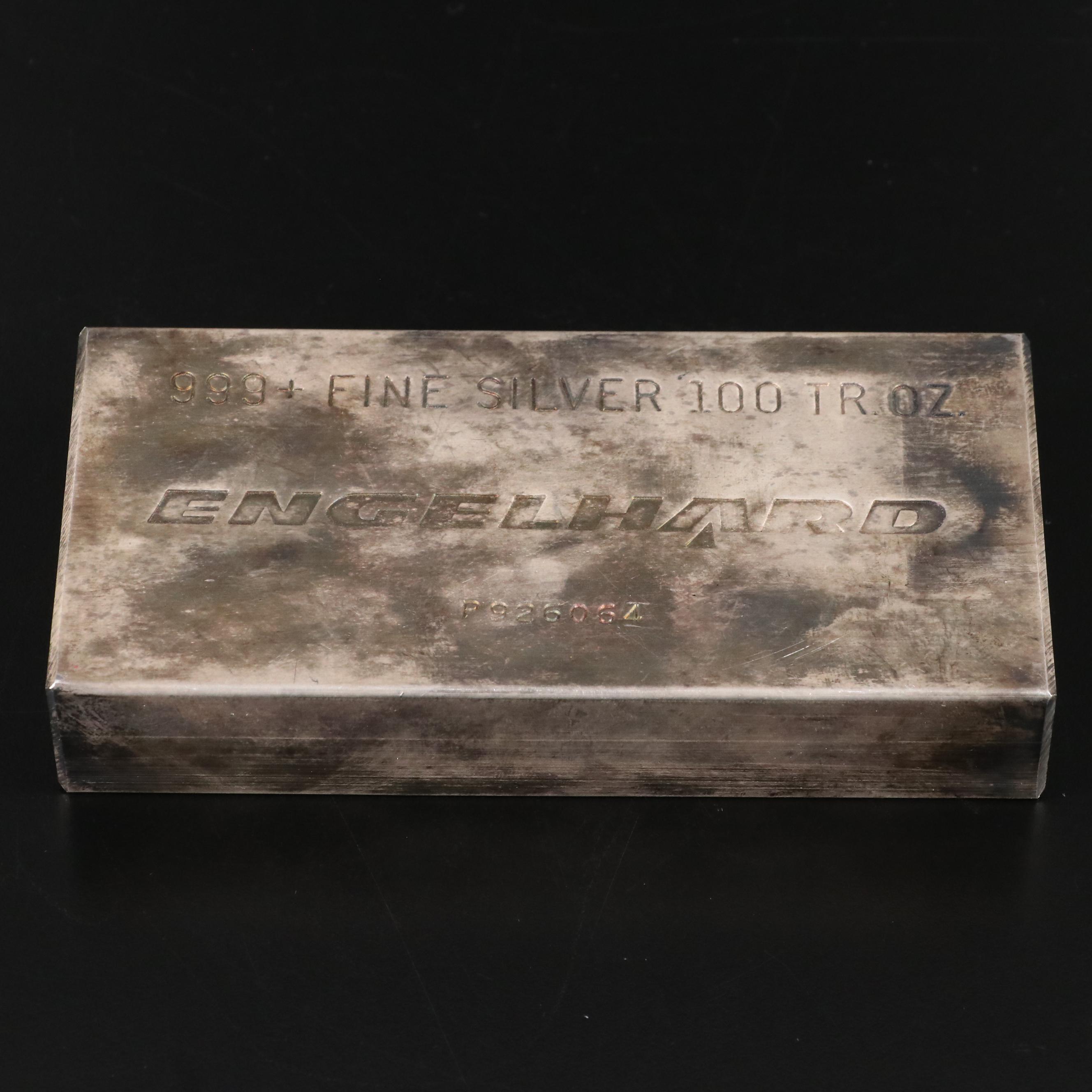 Engelhard One Hundred Troy Ounce .999 Fine Silver Bar