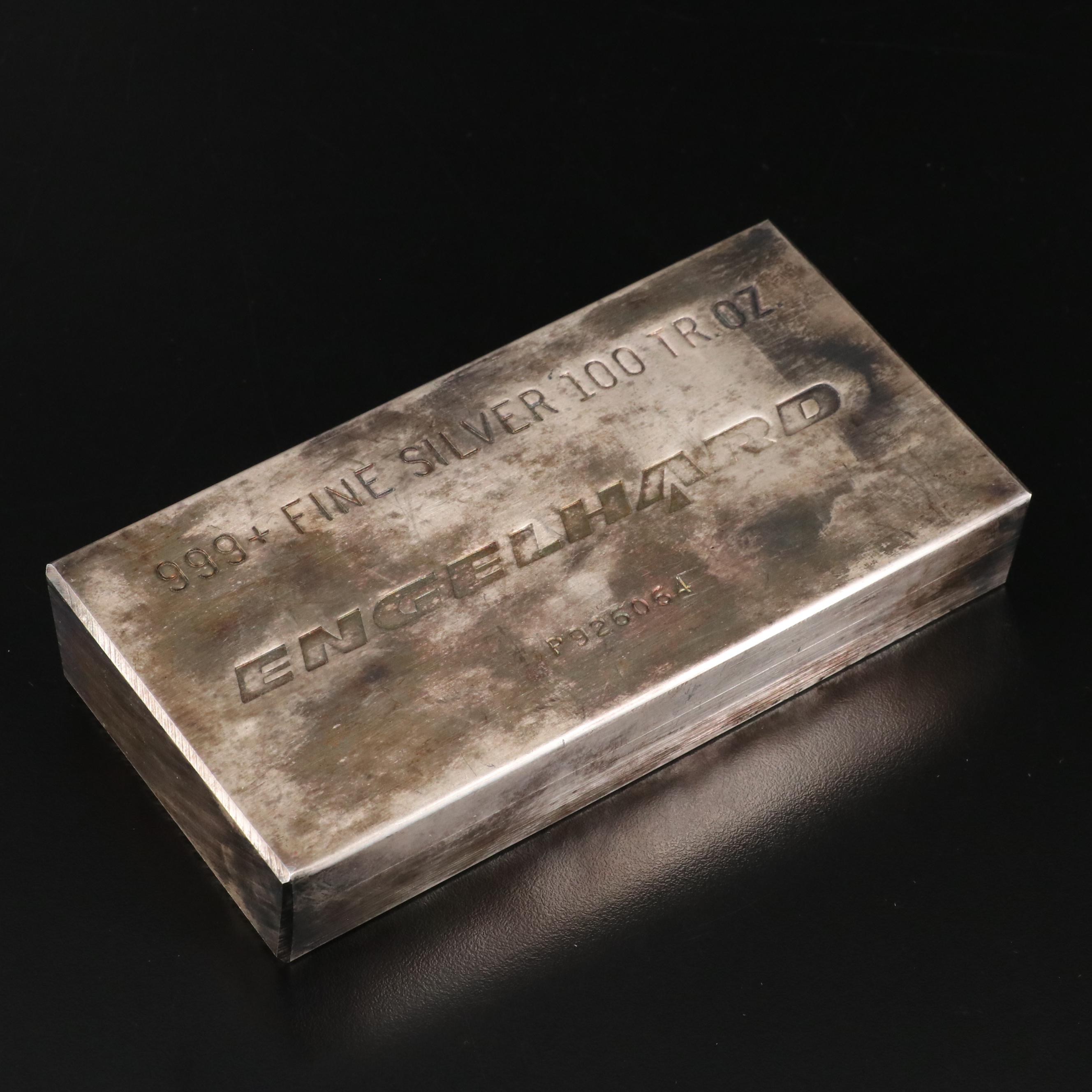 Engelhard One Hundred Troy Ounce .999 Fine Silver Bar