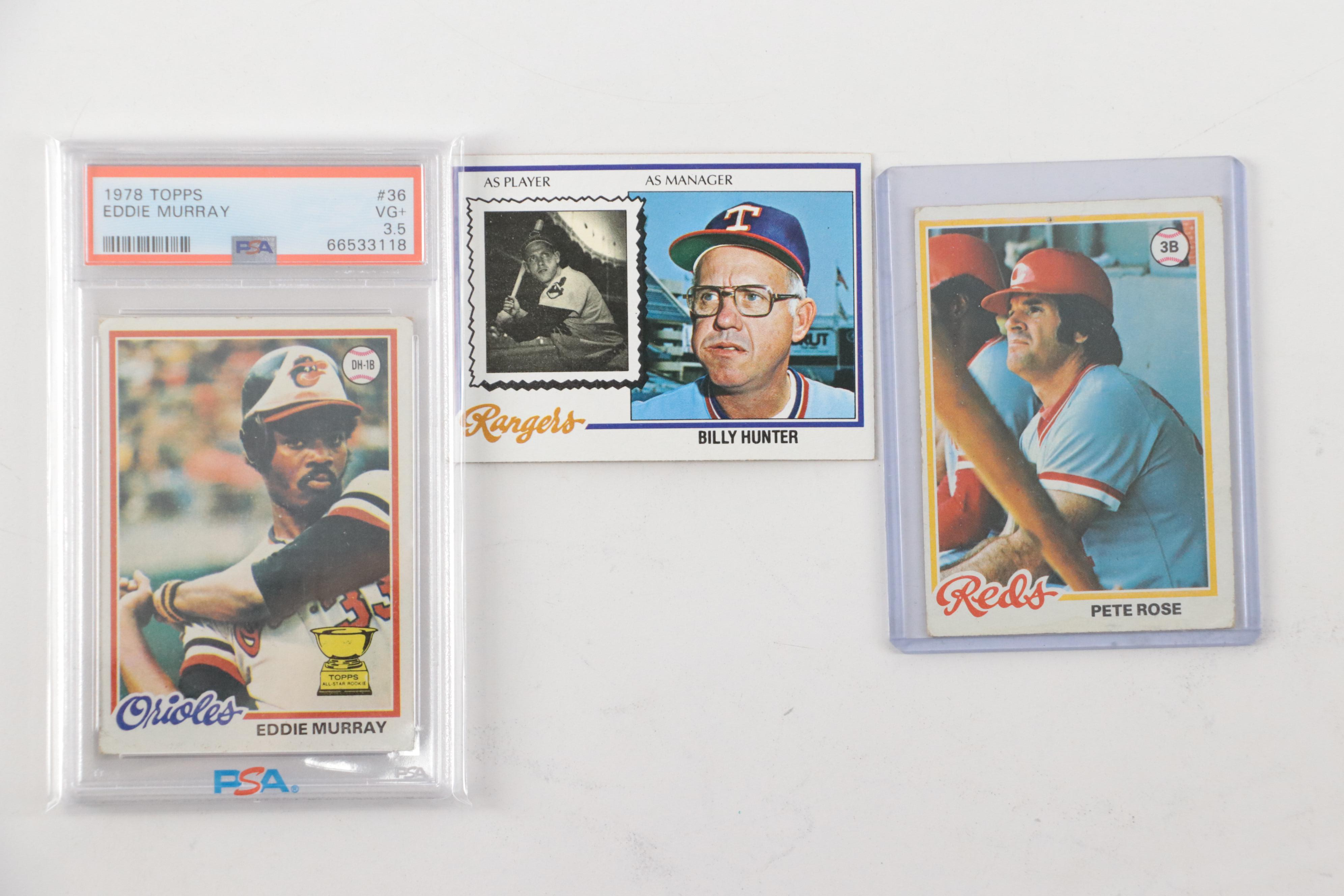 1978 Topps Baseball Cards Featuring Eddie Murray Rookie Graded PSA 3.5