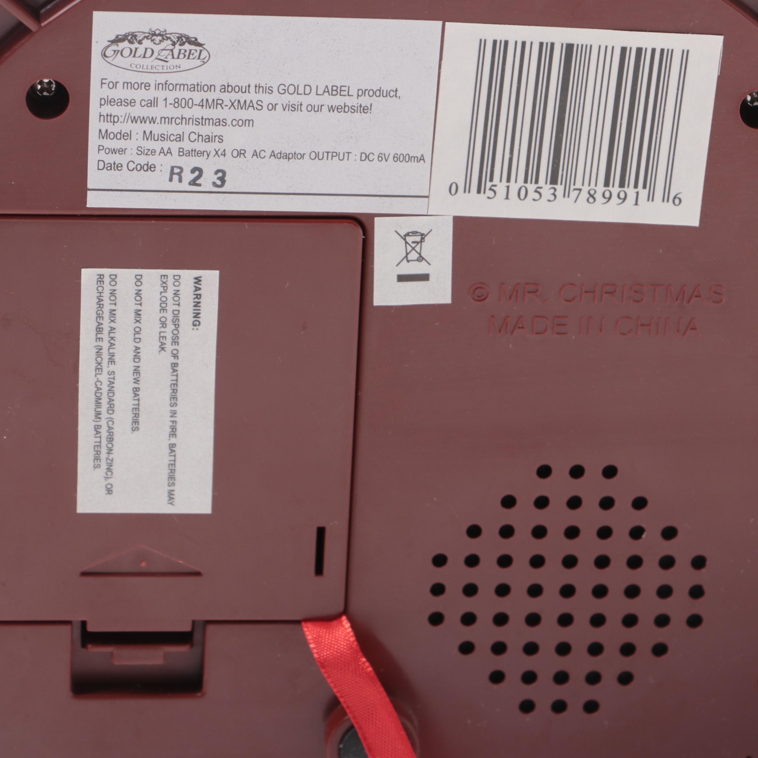 Mr. Christmas Gold Label Collection 75th Anniversary "Musical Chairs" Music Box