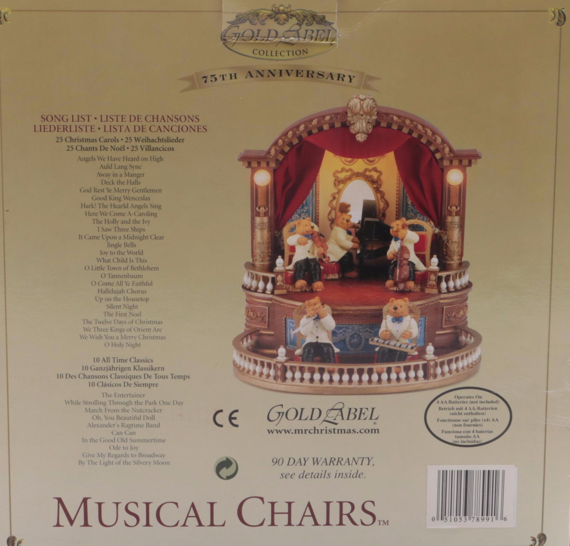 Mr. Christmas Gold Label Collection 75th Anniversary "Musical Chairs" Music Box