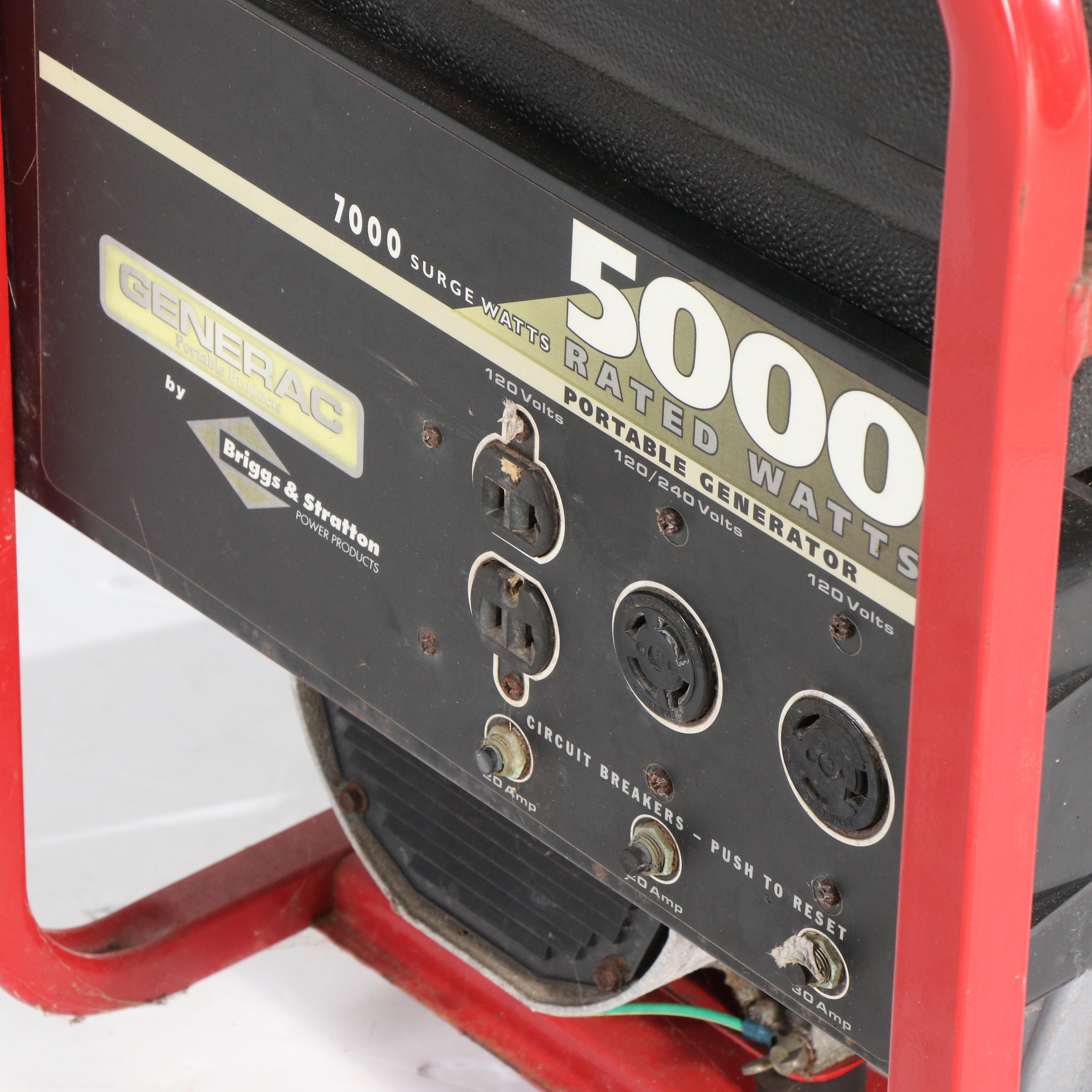 Generac 5000 Portable Gas Powered Generator