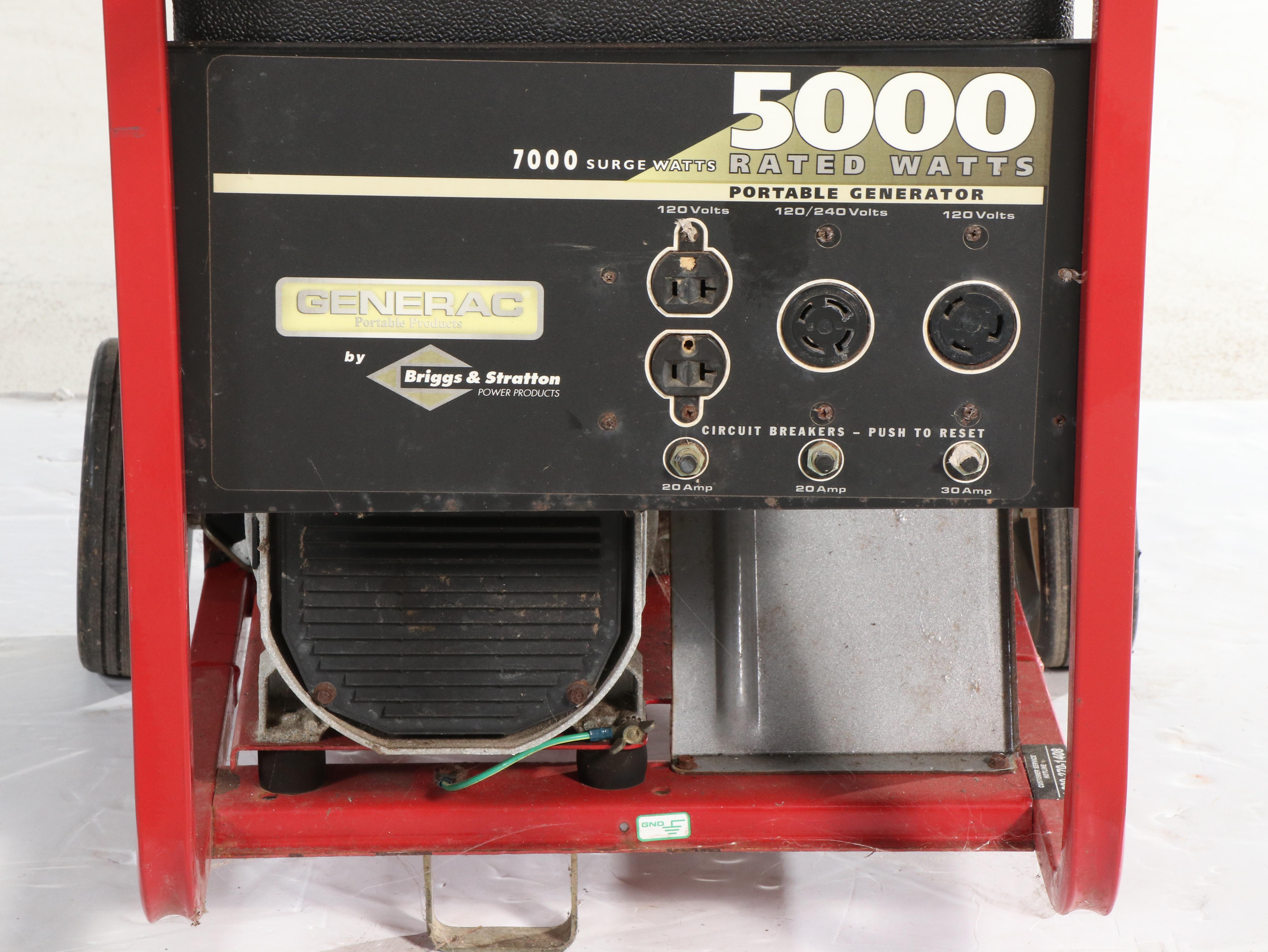Generac 5000 Portable Gas Powered Generator