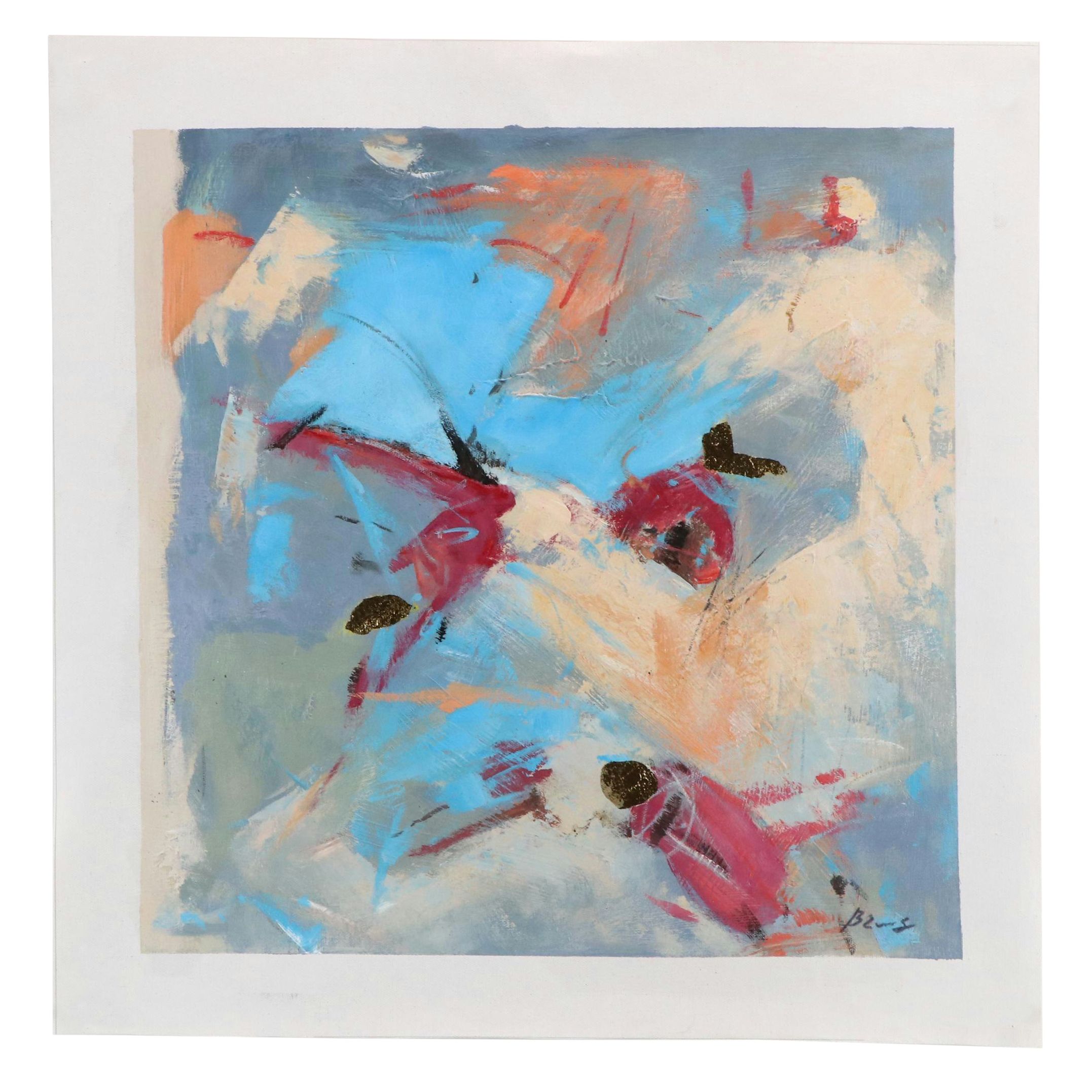 Bing Abstract Expressionistic Style Oil Painting, 21st Century