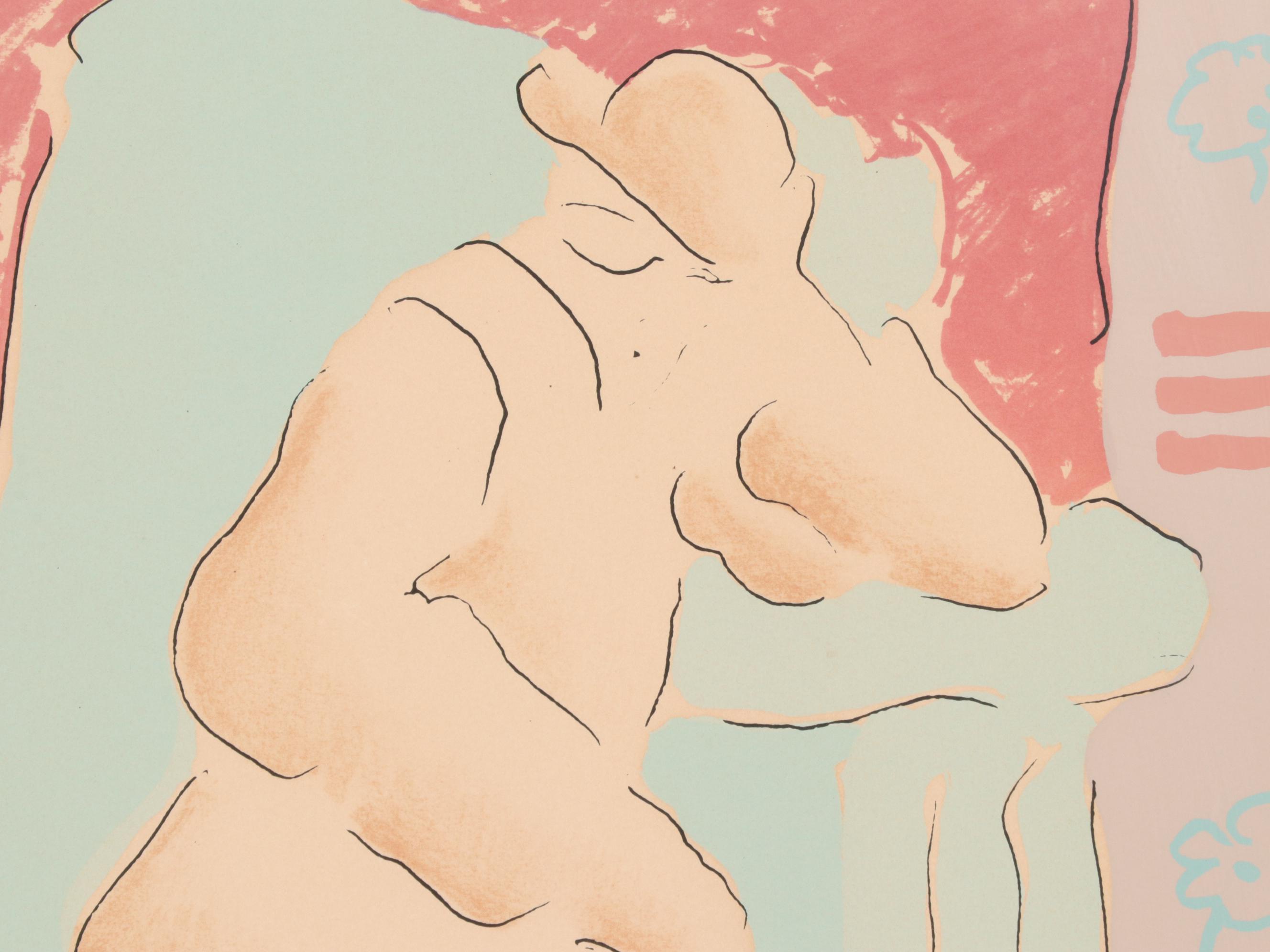 Peter Max Serigraph "Man In Chair," 1974