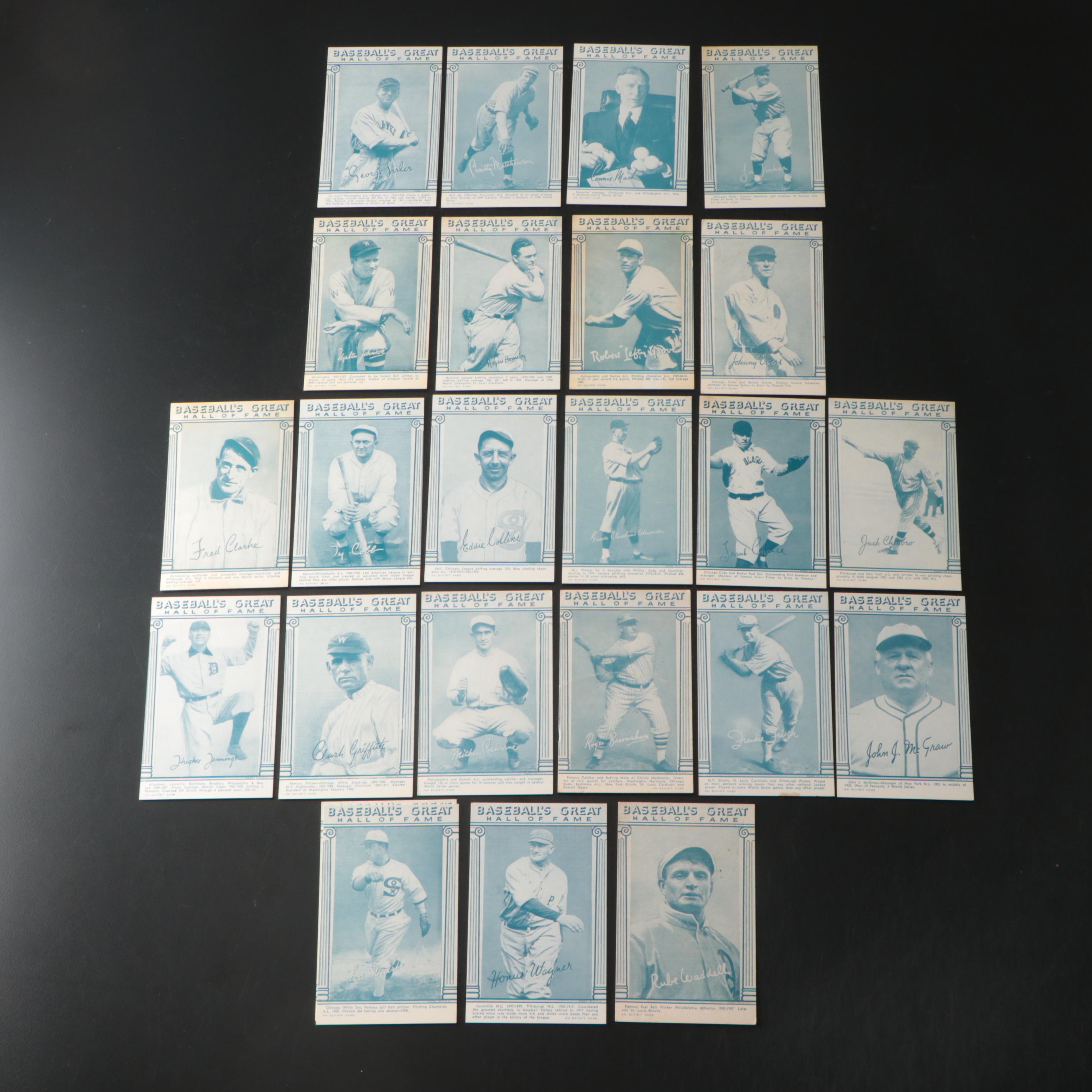 1948 Baseball's Great Hall Of Fame Exhibit Cards Featuring Ty Cobb, Lefty Grove