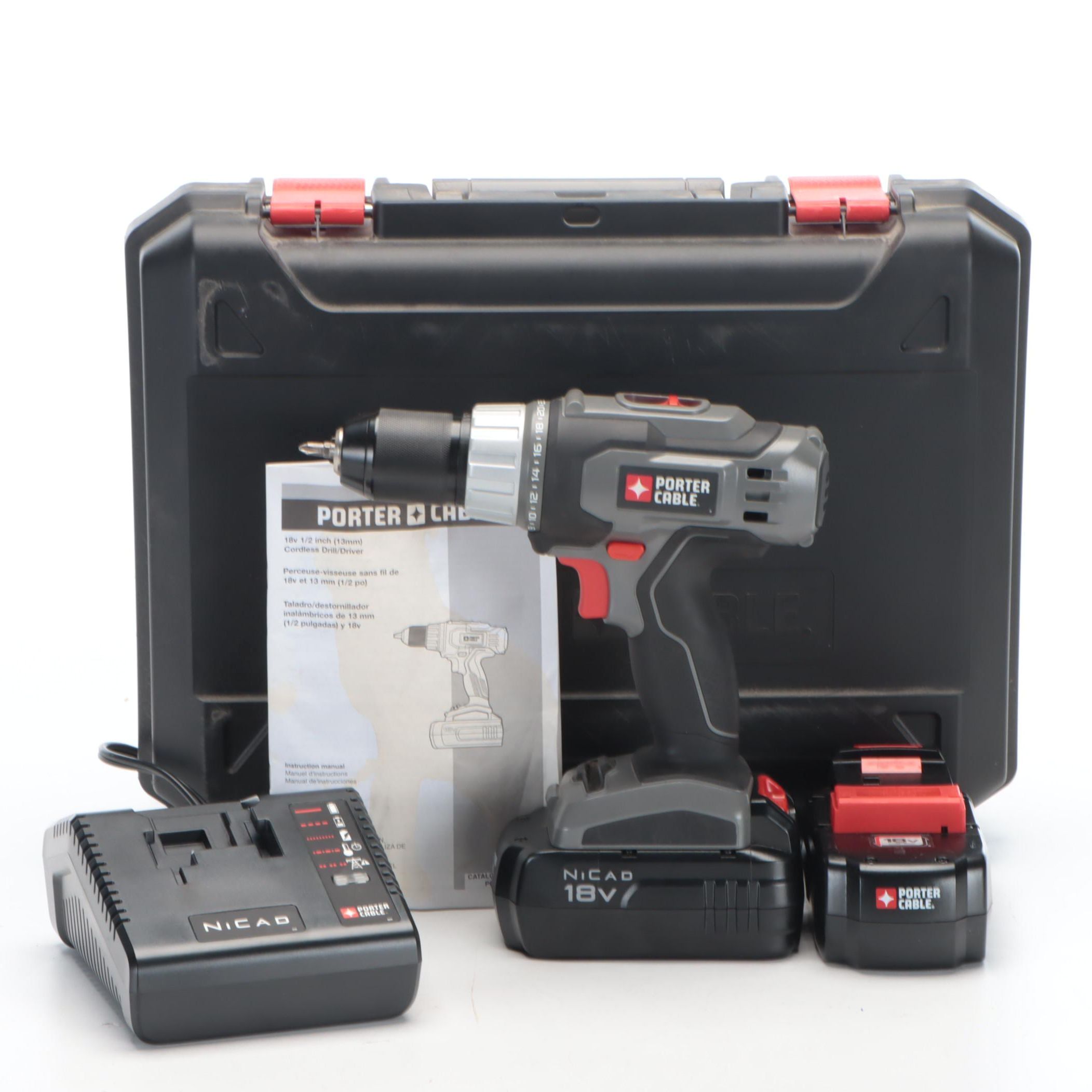 Porter Cable Cordless Power Drill with Charging Station and More