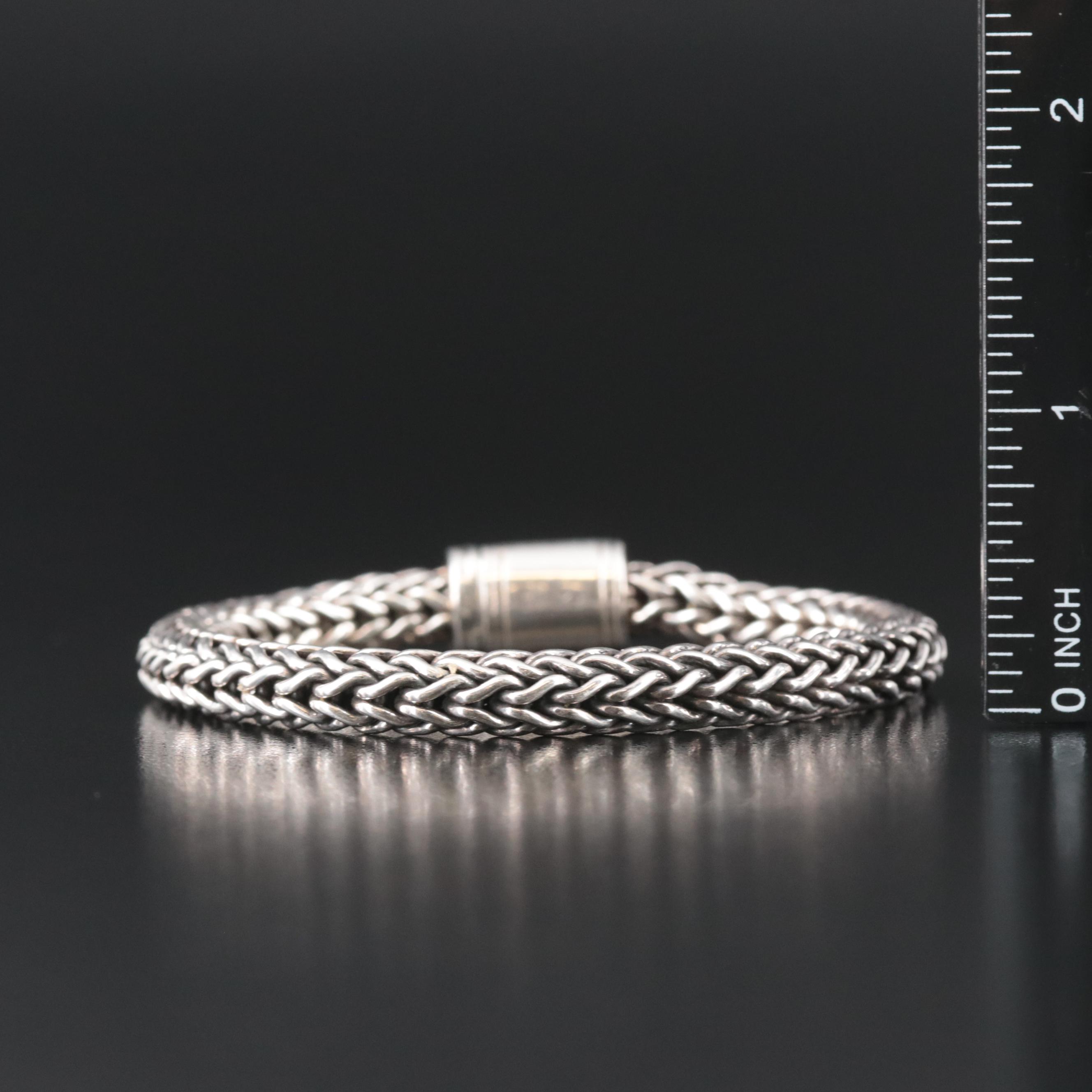 Sterling Wheat Chain Bracelet with 18K Accents
