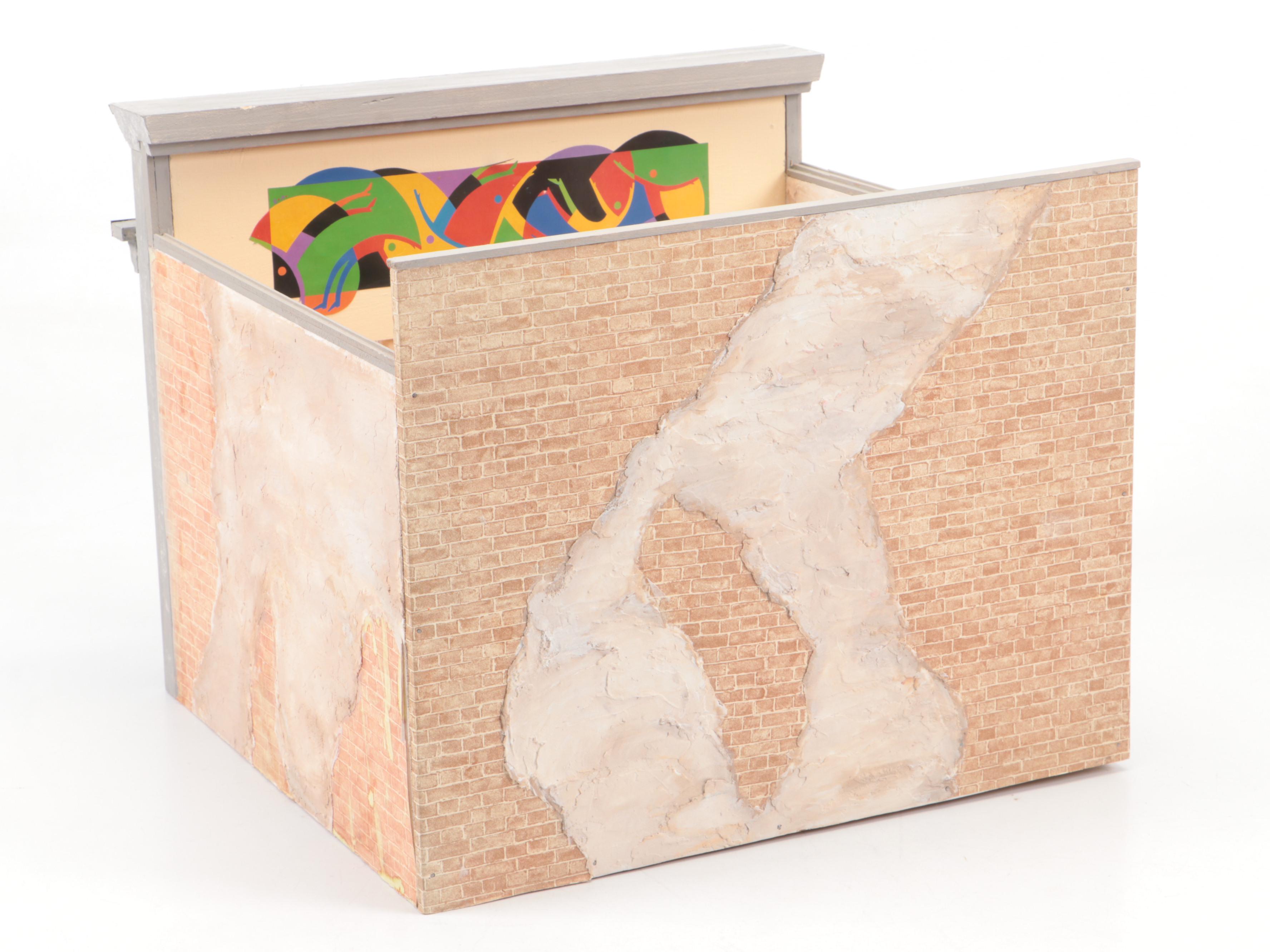 Modern Art Inspired Seating Area Miniature Diorama with More Miniatures