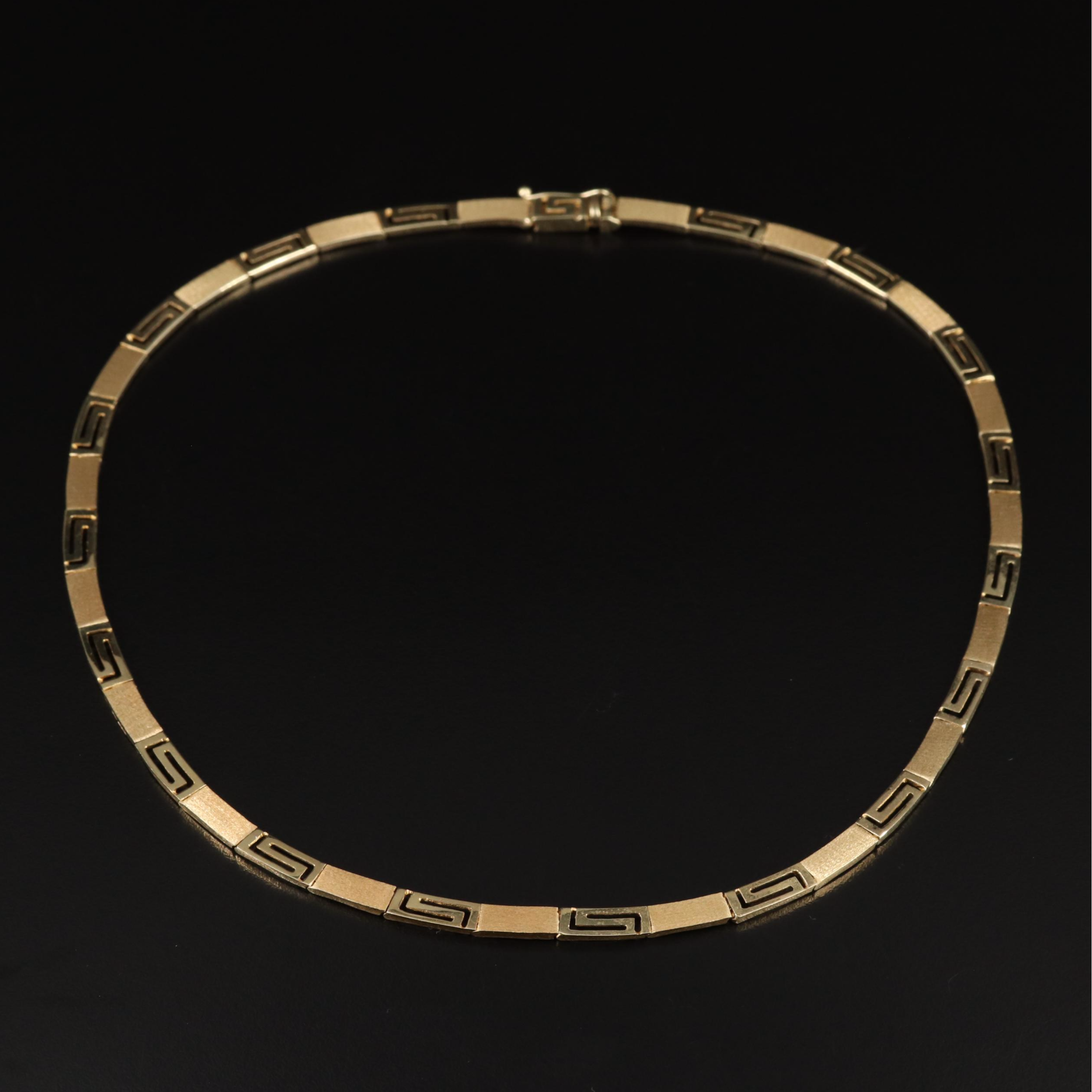 14K Greek Key Collar