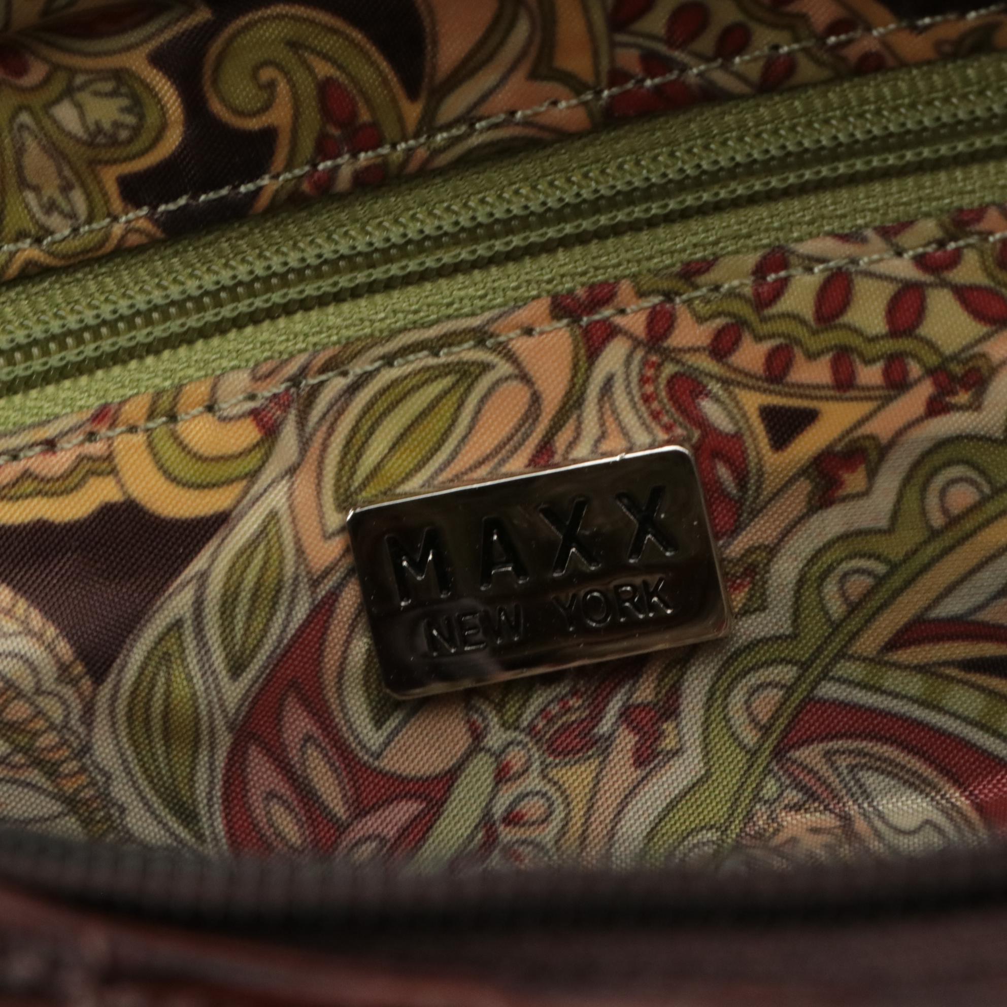 Maxx New York Brown Croc Embossed Leather Shoulder Bag, Aigner Black Croc Clutch