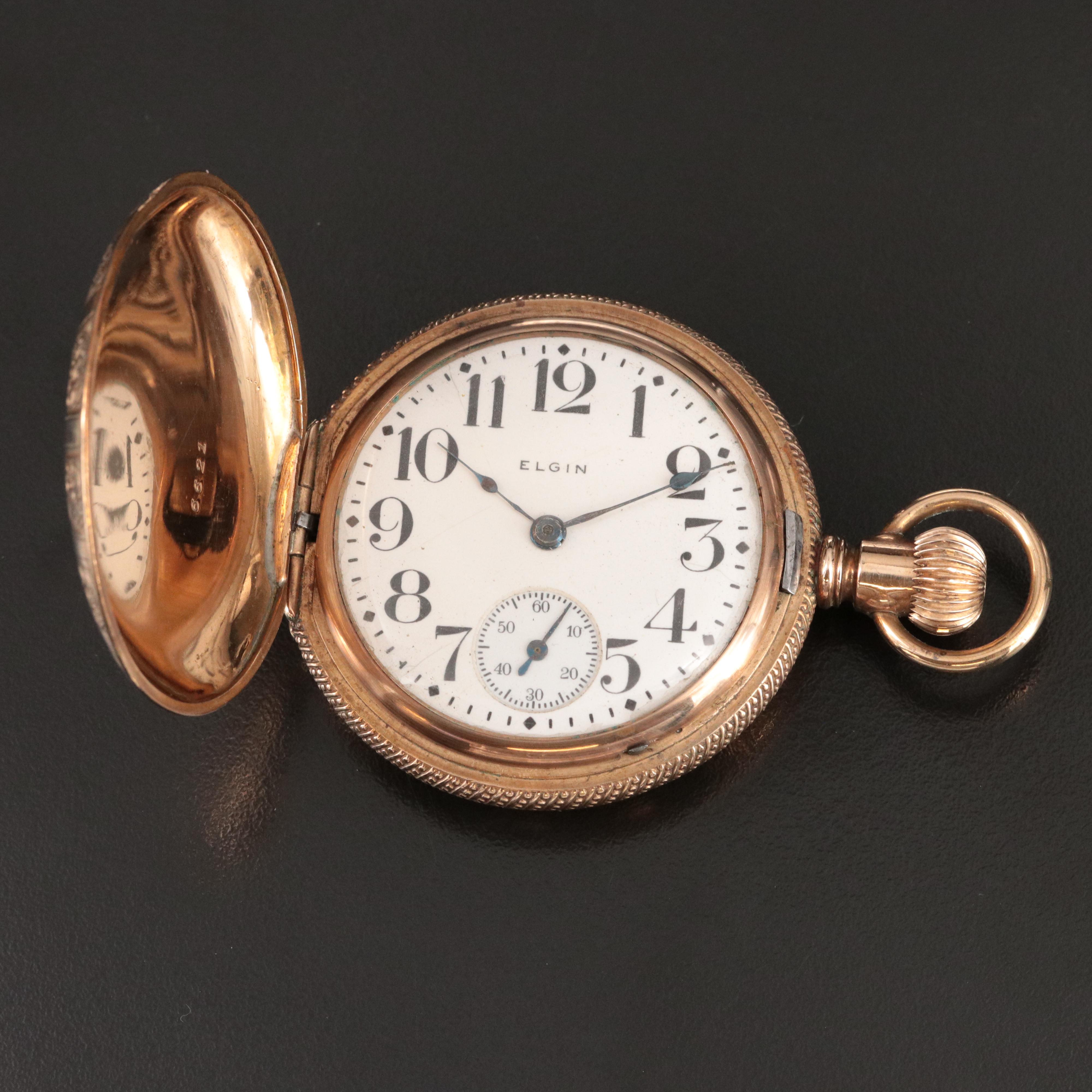 1894 Elgin Gold-Filled Hunting Case Pocket Watch