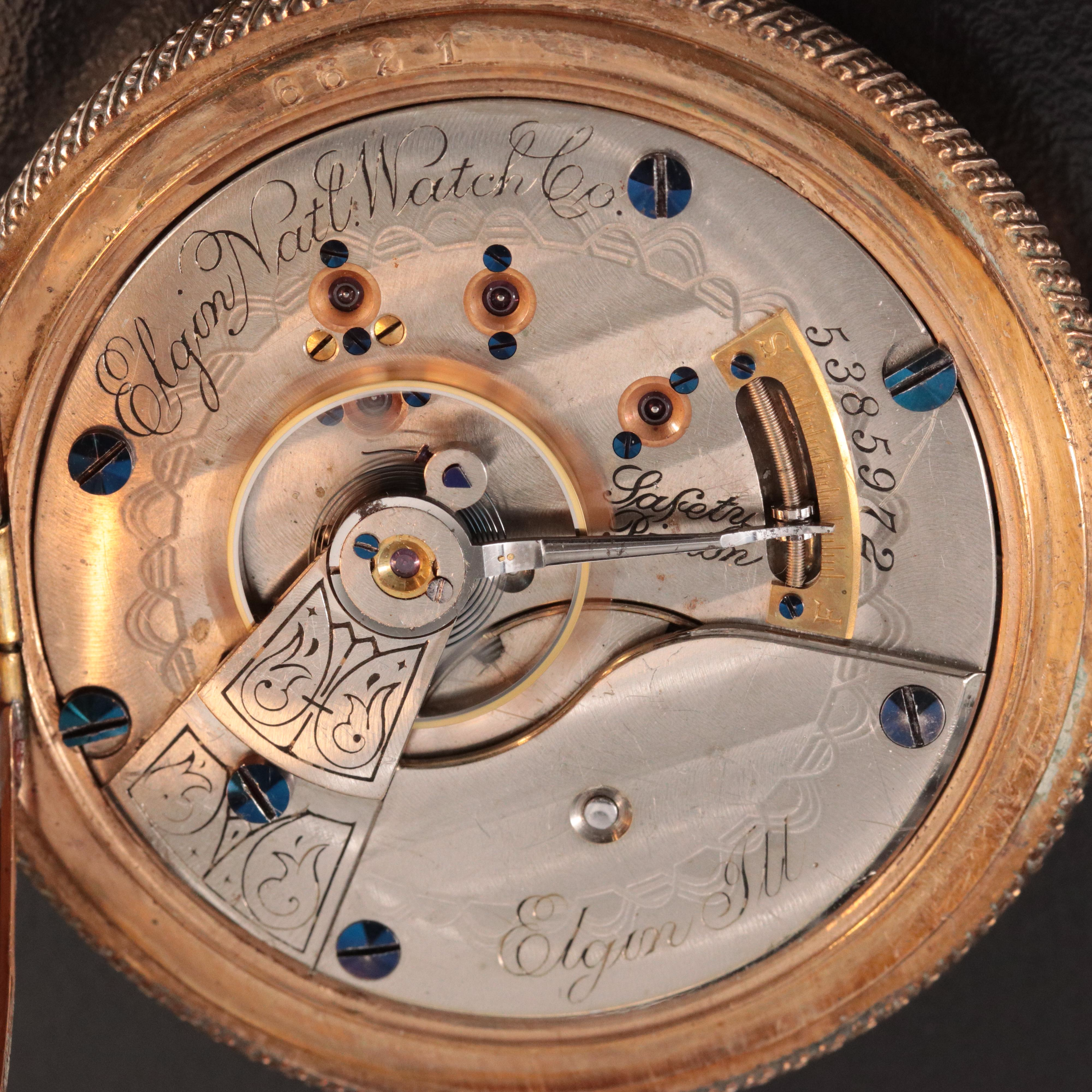 1894 Elgin Gold-Filled Hunting Case Pocket Watch