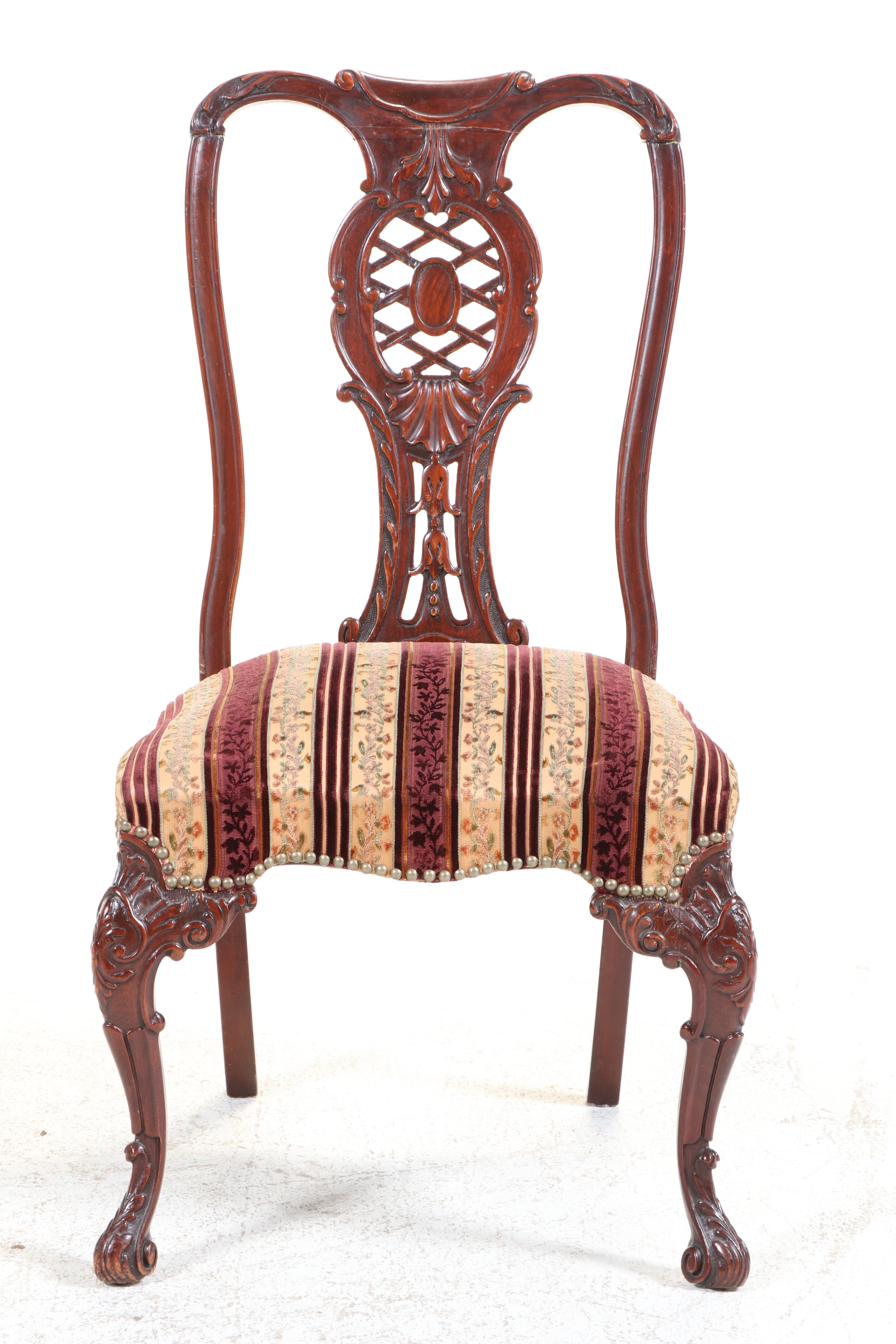 Seven-Piece J. B. Van Sciver Co. Chippendale Style Carved Mahogany Dining Set