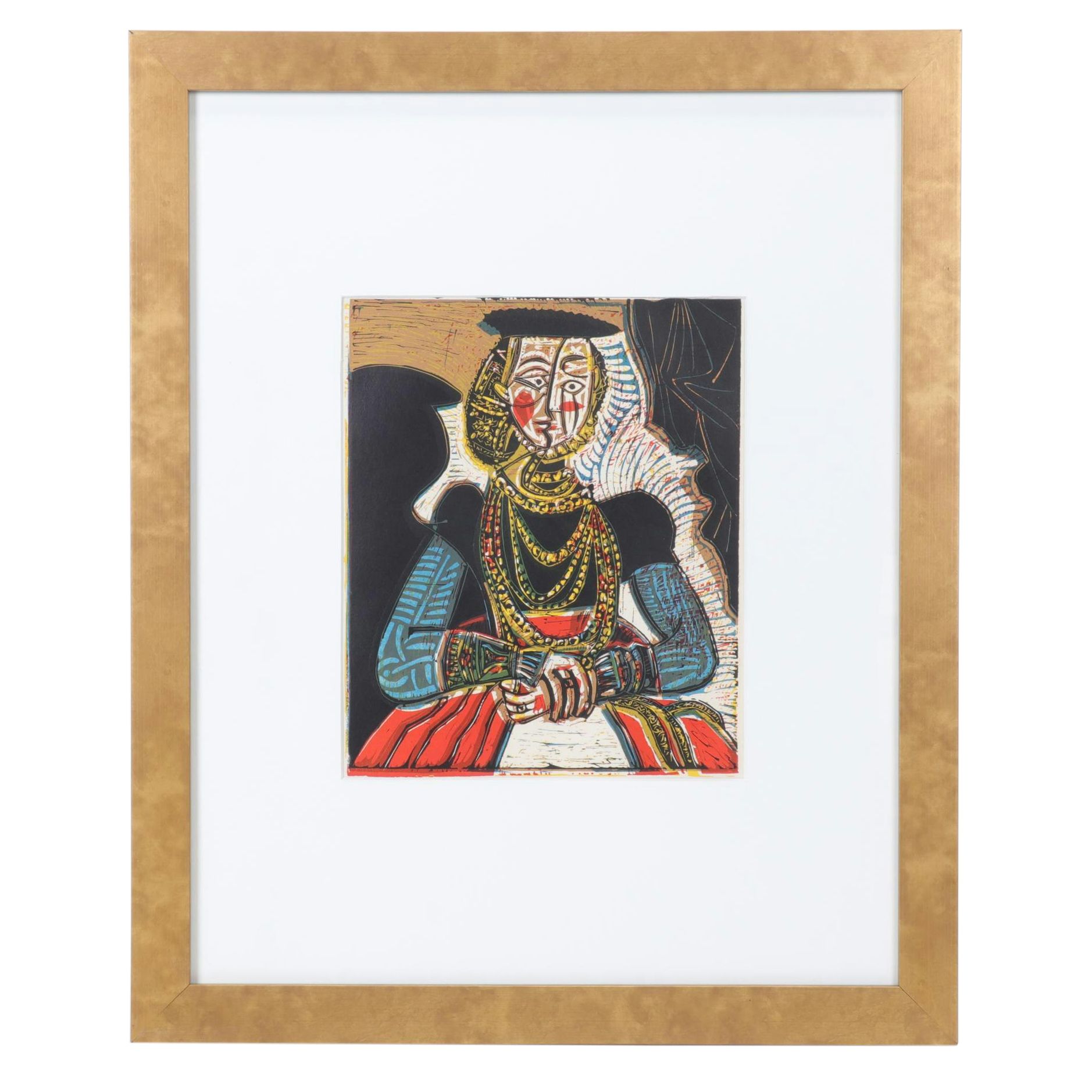 Pablo Picasso Linocut Portrait of a Young Woman, 1962