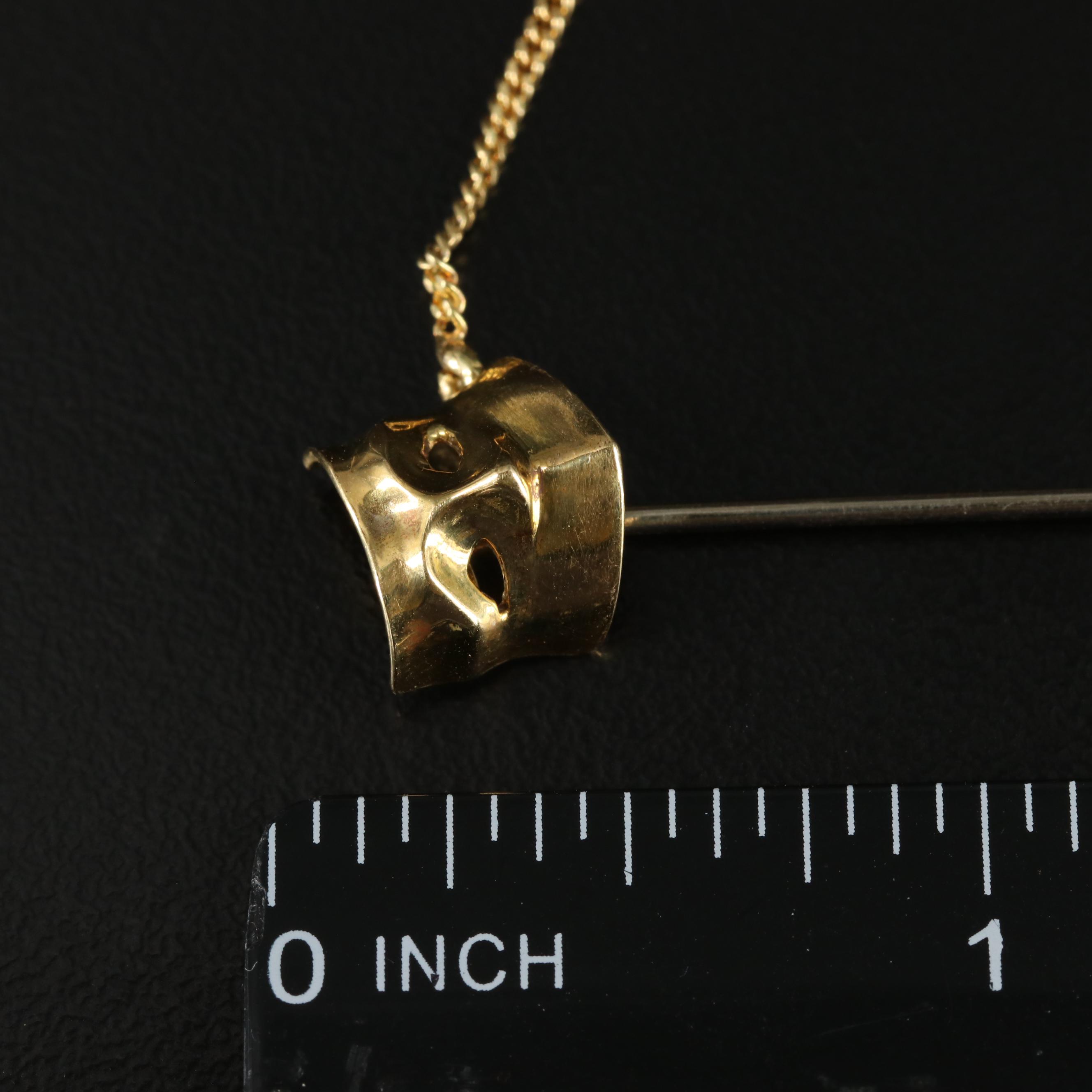 18K Mask Stick Pin