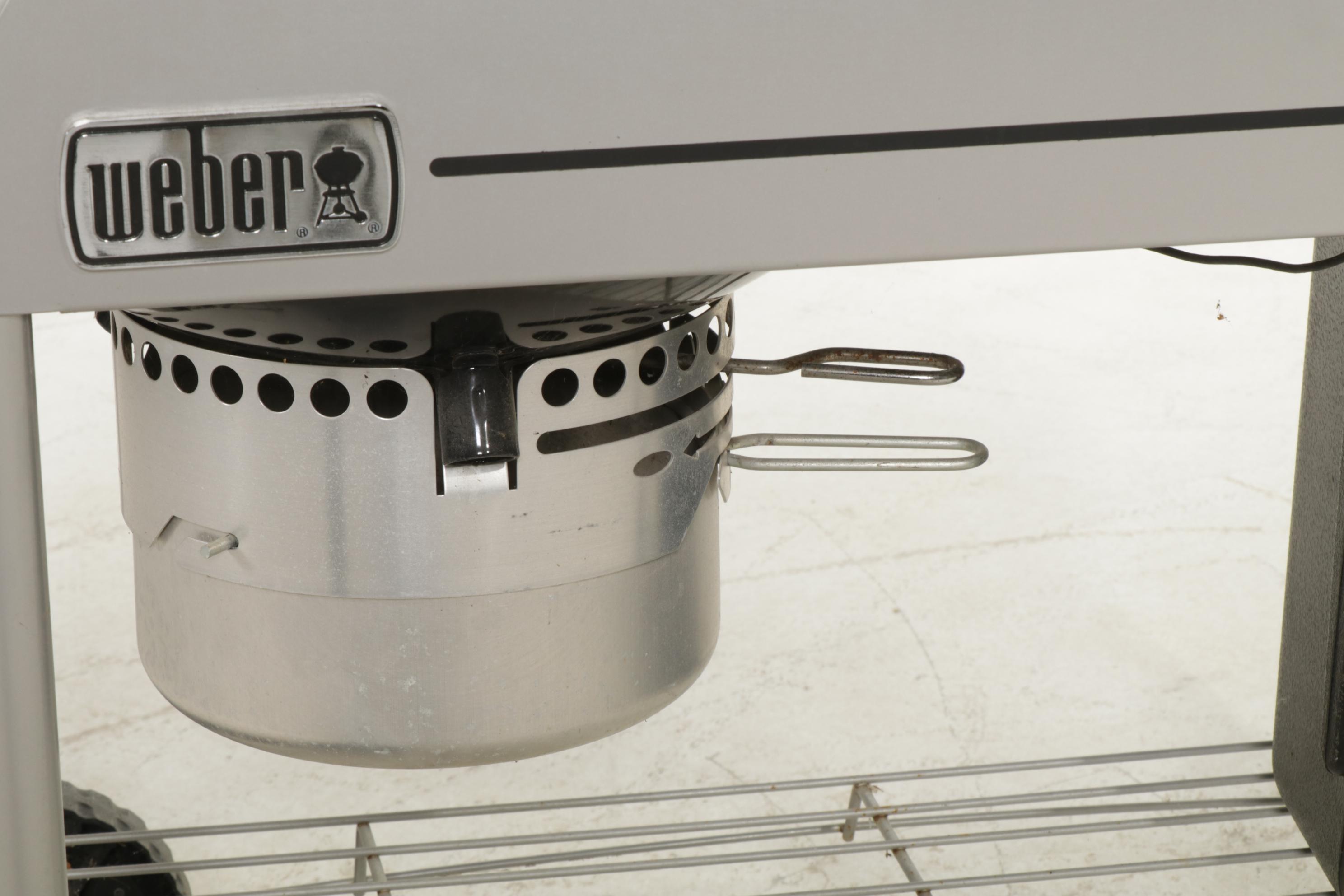 Weber "Performer" Charcoal Kettle Grill on Rolling Work Table