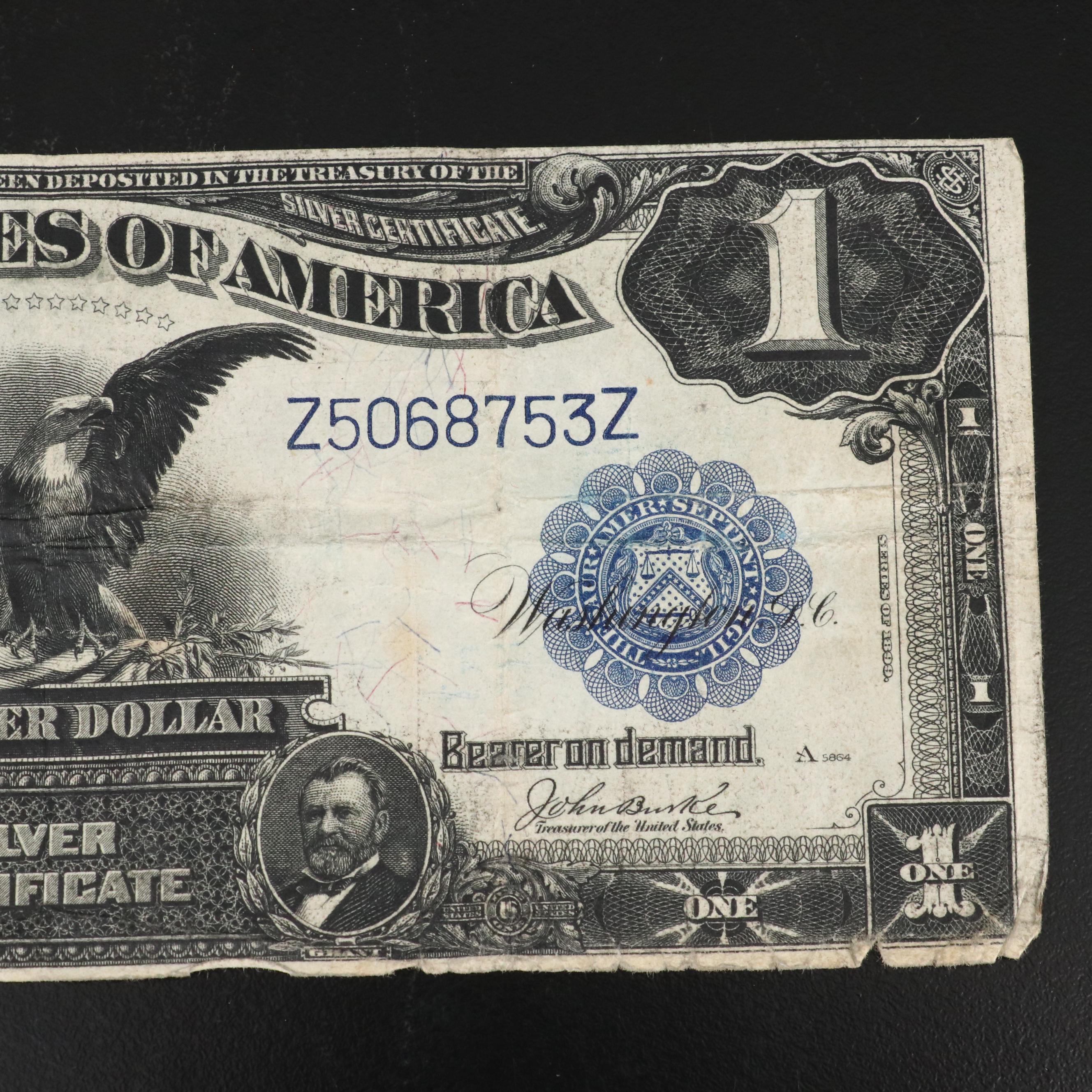 1899 Black Eagle One Dollar Silver Certificate