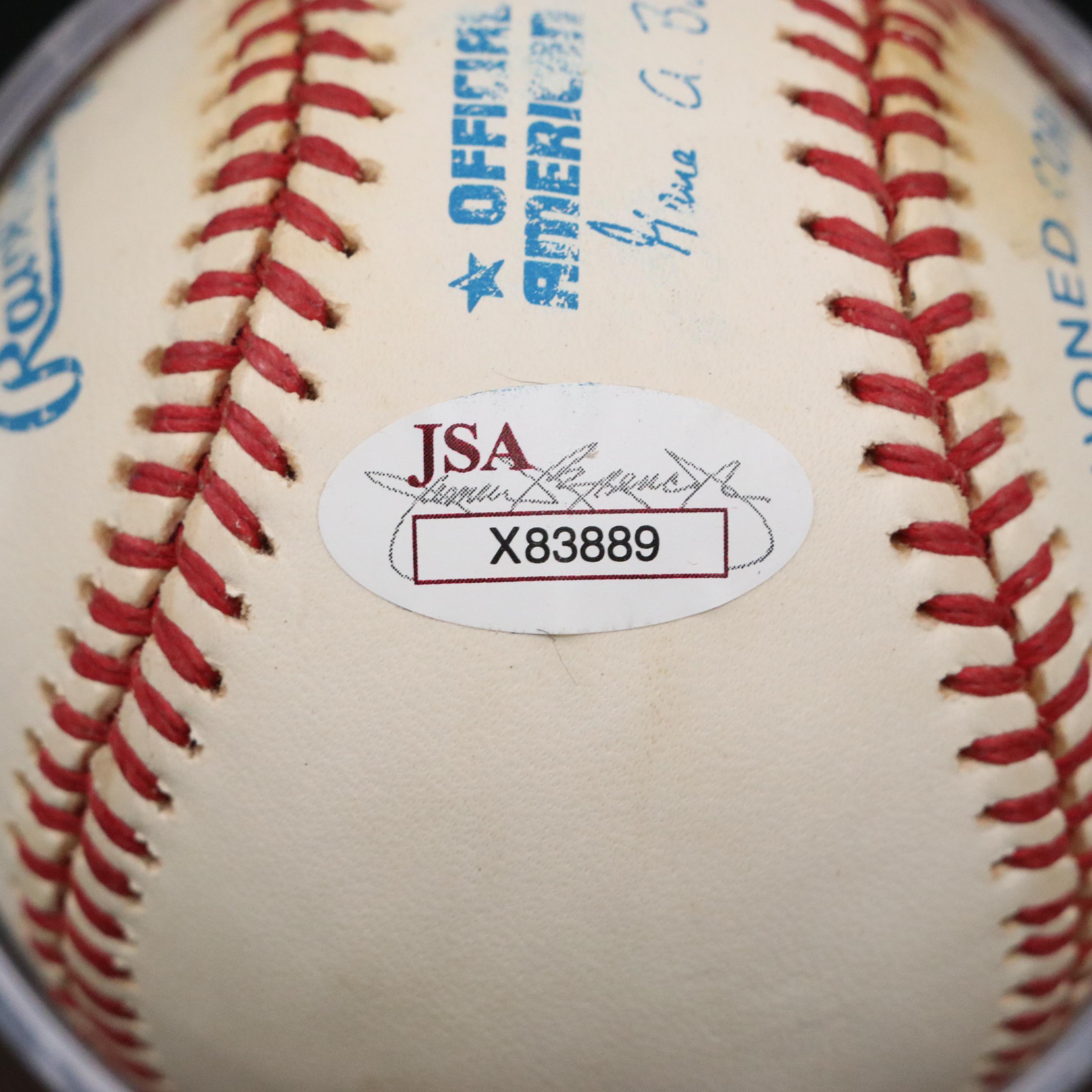 Kirby Puckett Signed Rawlings Official American League Baseball with Display