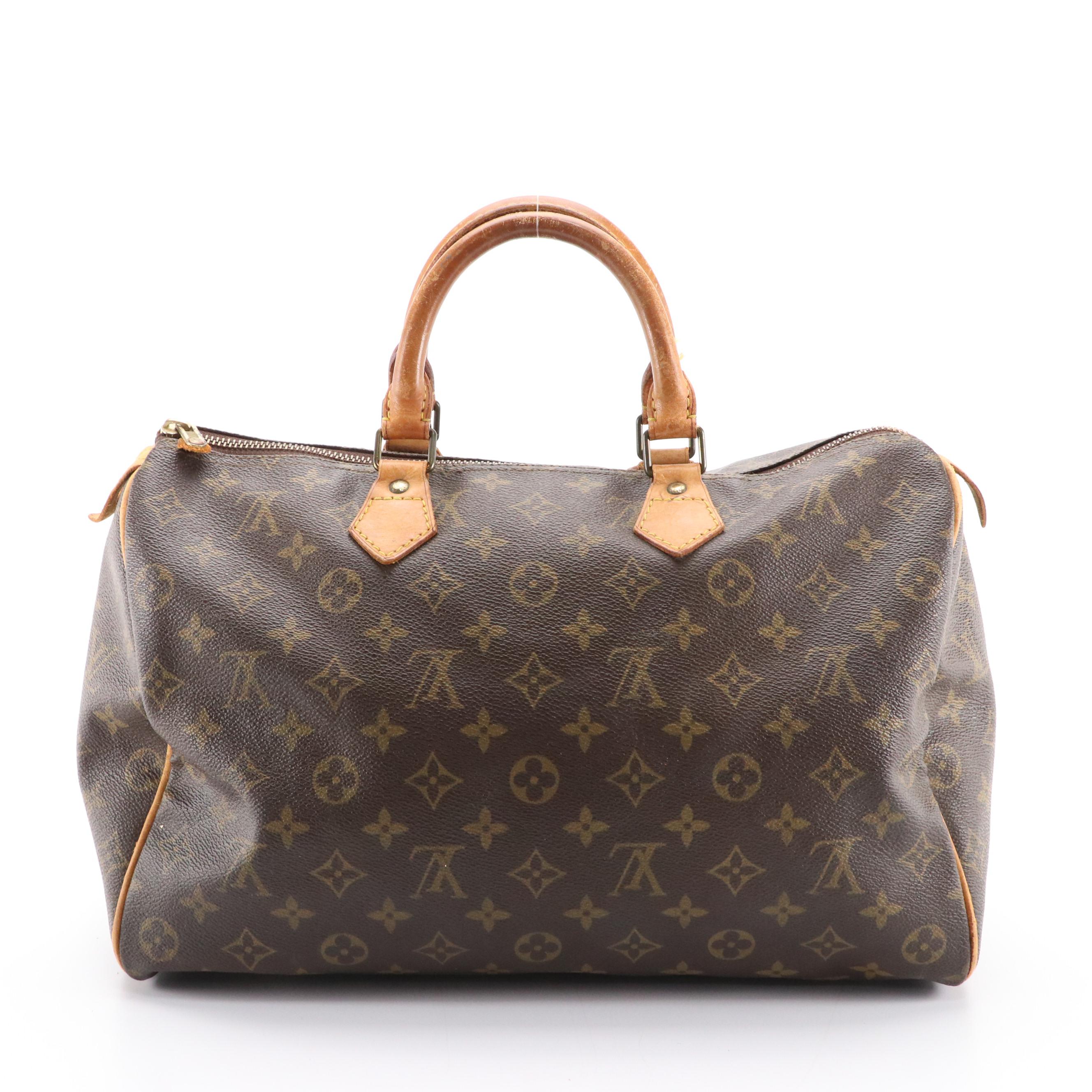 Louis Vuitton Speedy 35 in Monogram Canvas and Vachetta Leather Trim