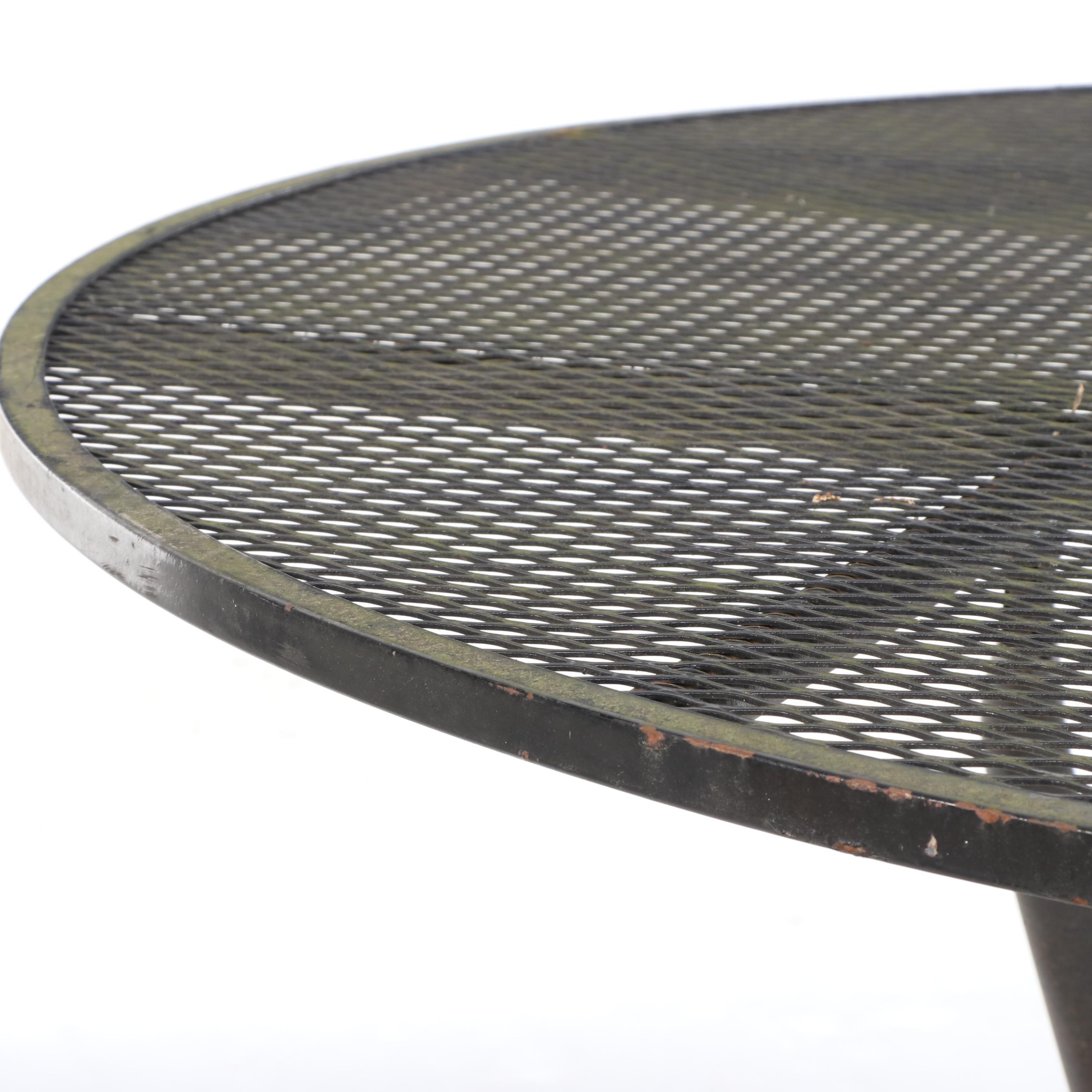 Four Wrought Iron Patio Dining Chairs and Table