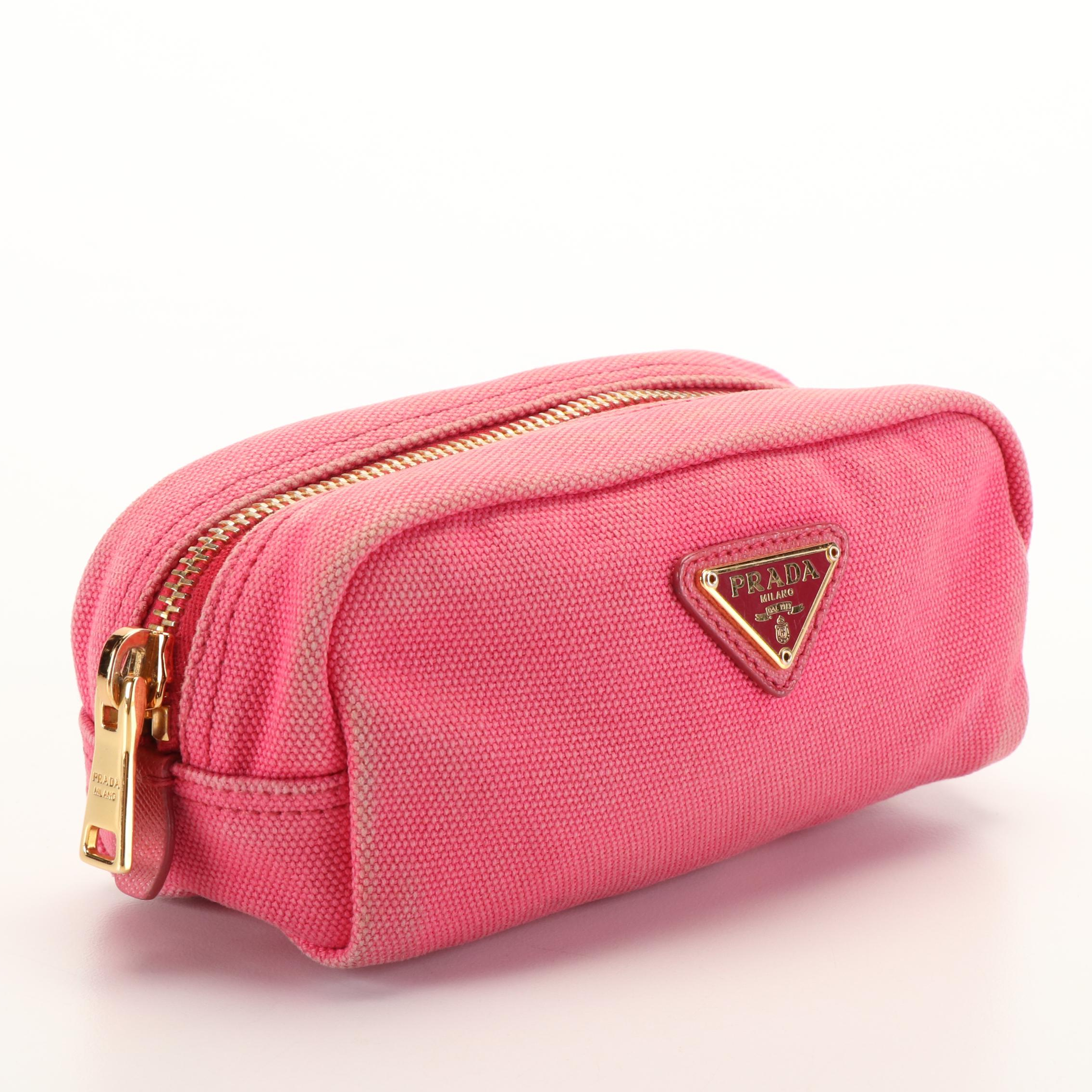 Prada Pink Denim Cosmetic Pouch