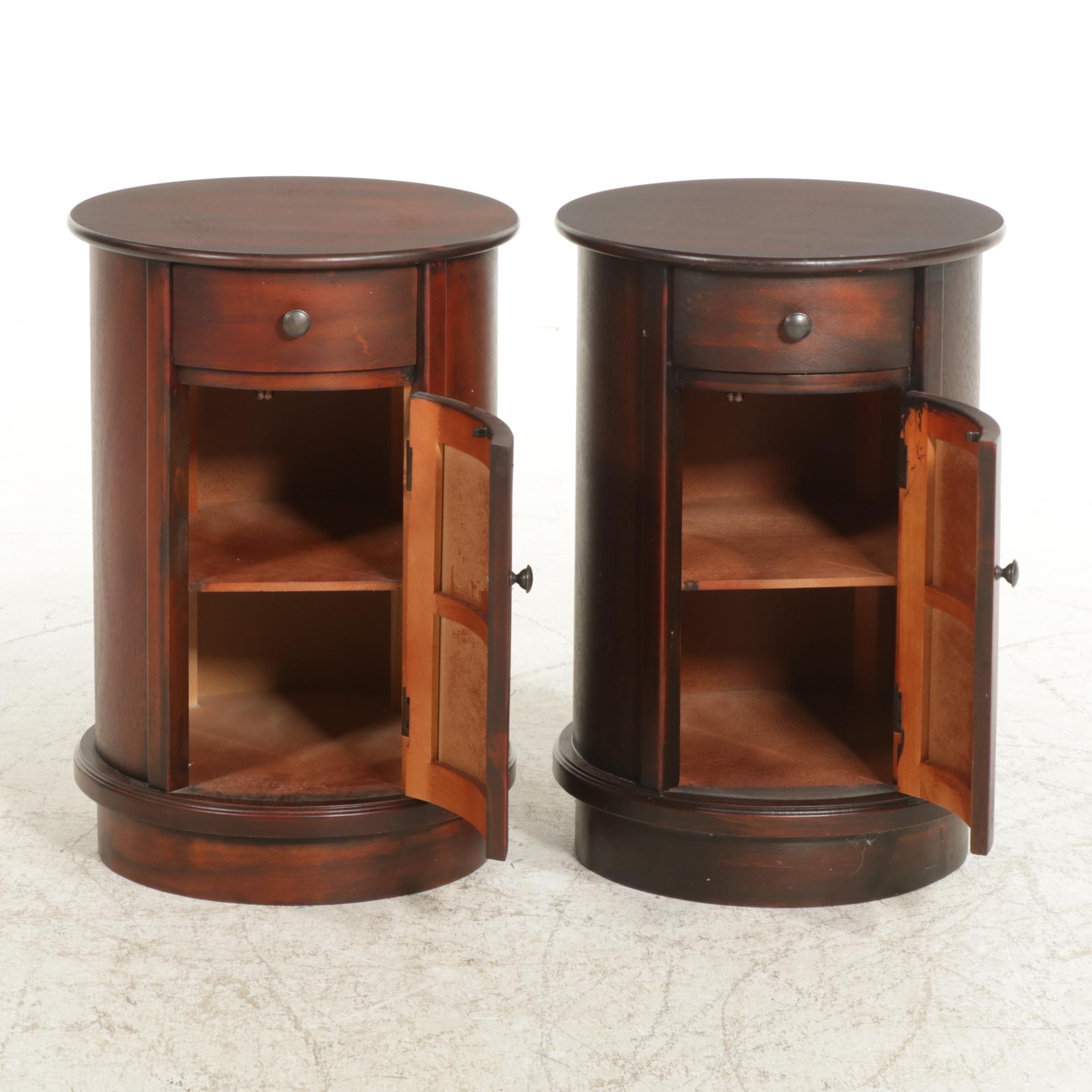Pair of Neoclassical Style Drum End Tables | EBTH