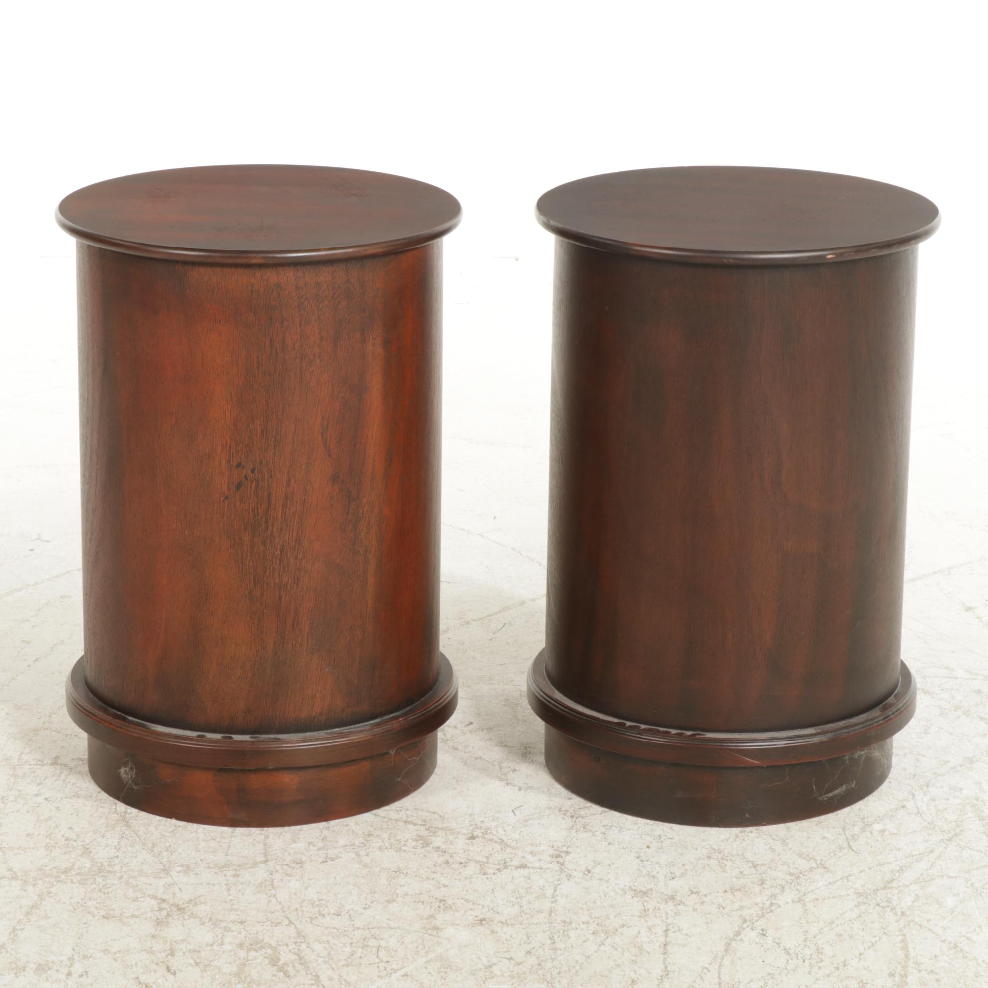 Pair of Neoclassical Style Drum End Tables | Everything But The House