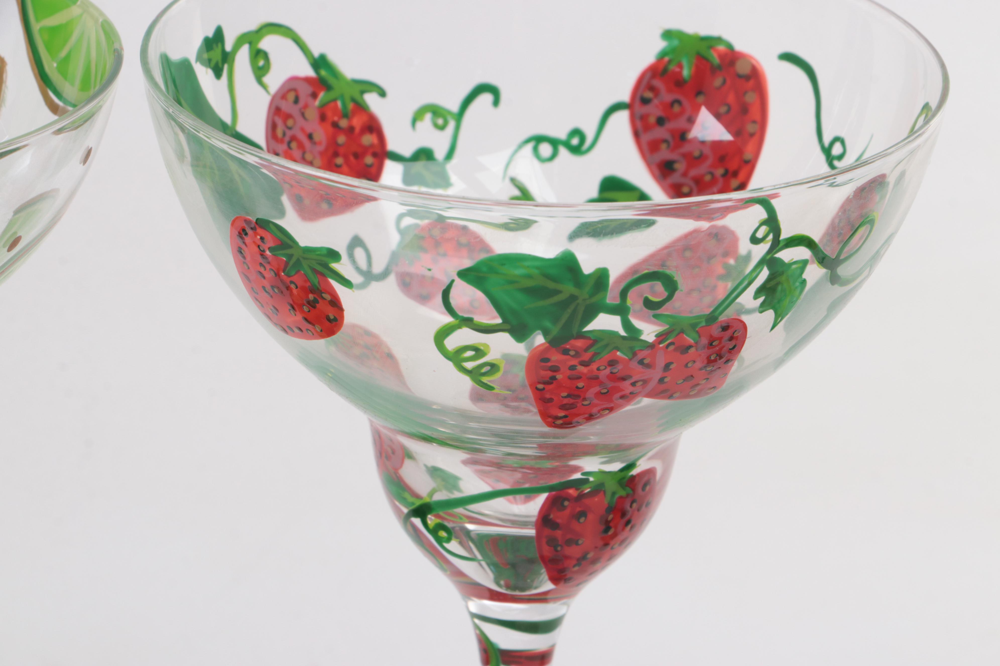 Lolita "Banana" and Other Painted Margarita Glasses