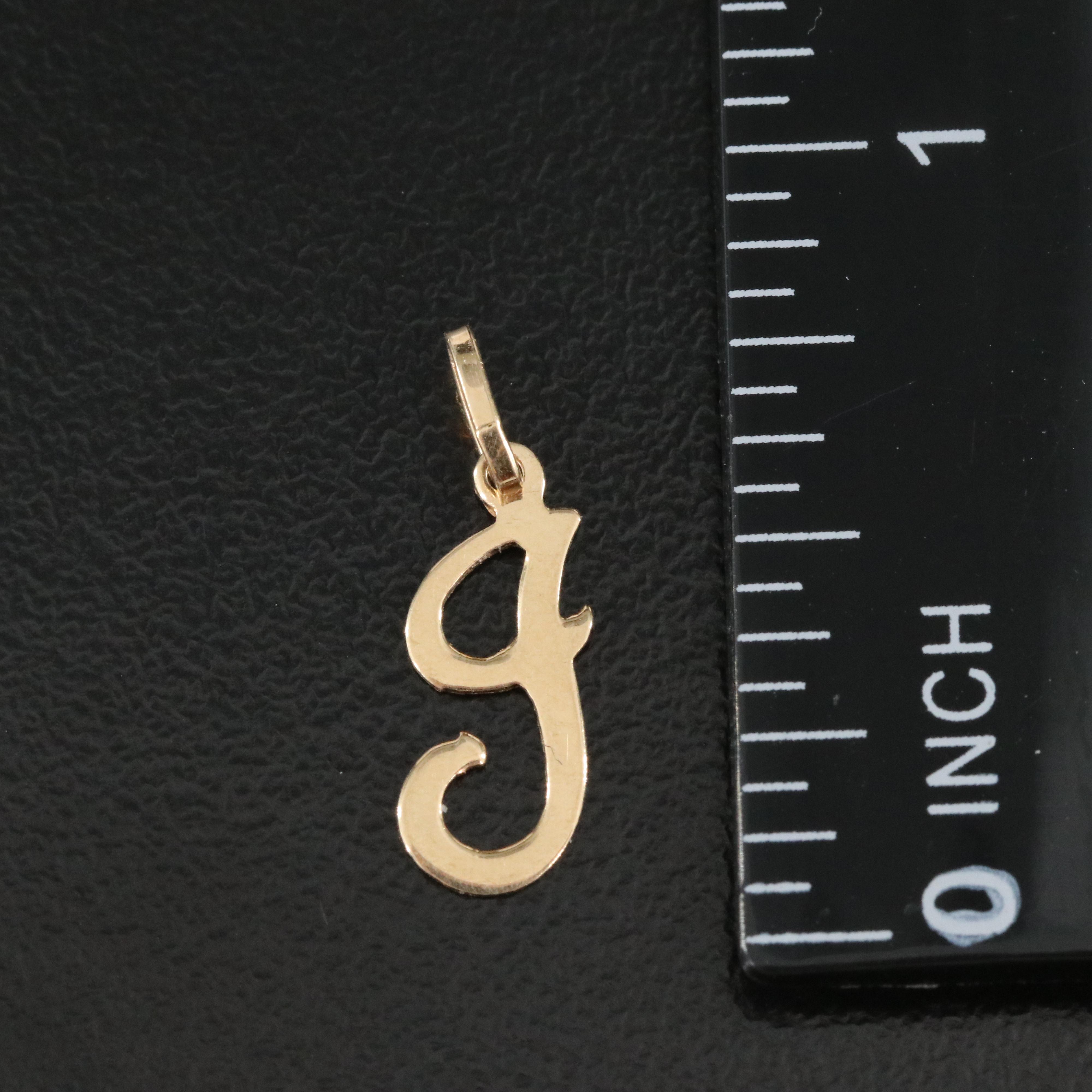 14K Cursive Letter "J" Pendant