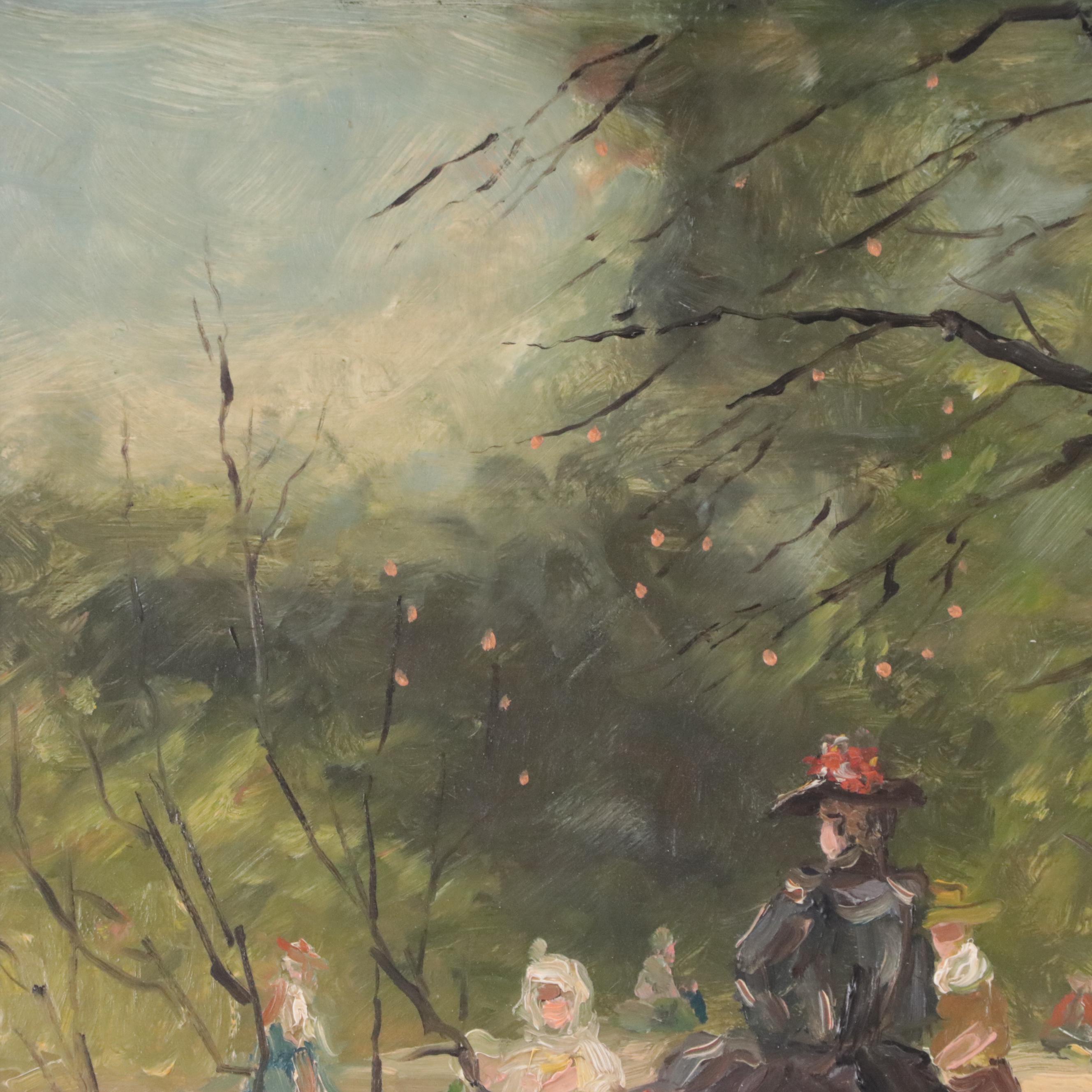 Mikhail Fyodorovich Larionov Oil Painting of Woman With Children in Park