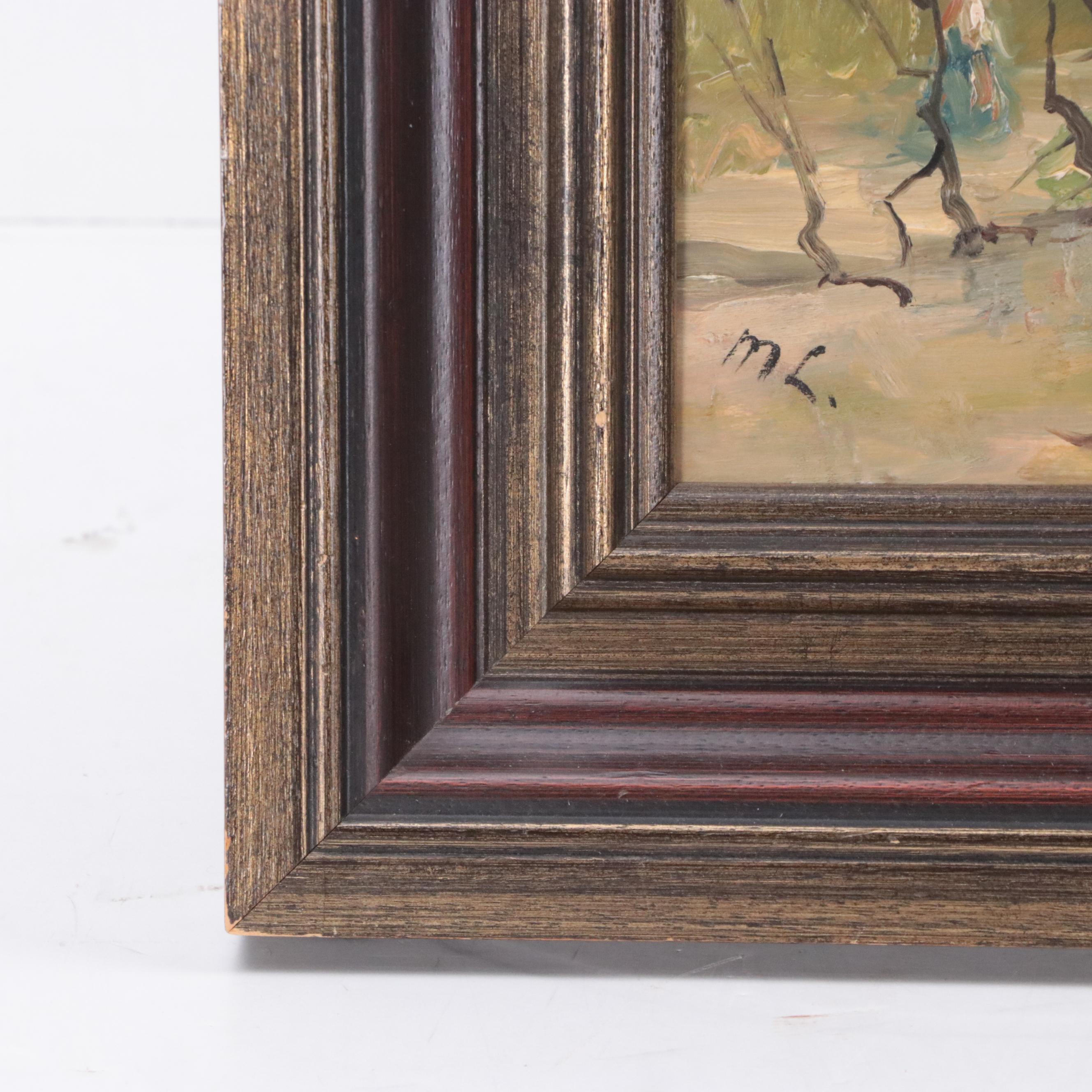 Mikhail Fyodorovich Larionov Oil Painting of Woman With Children in Park