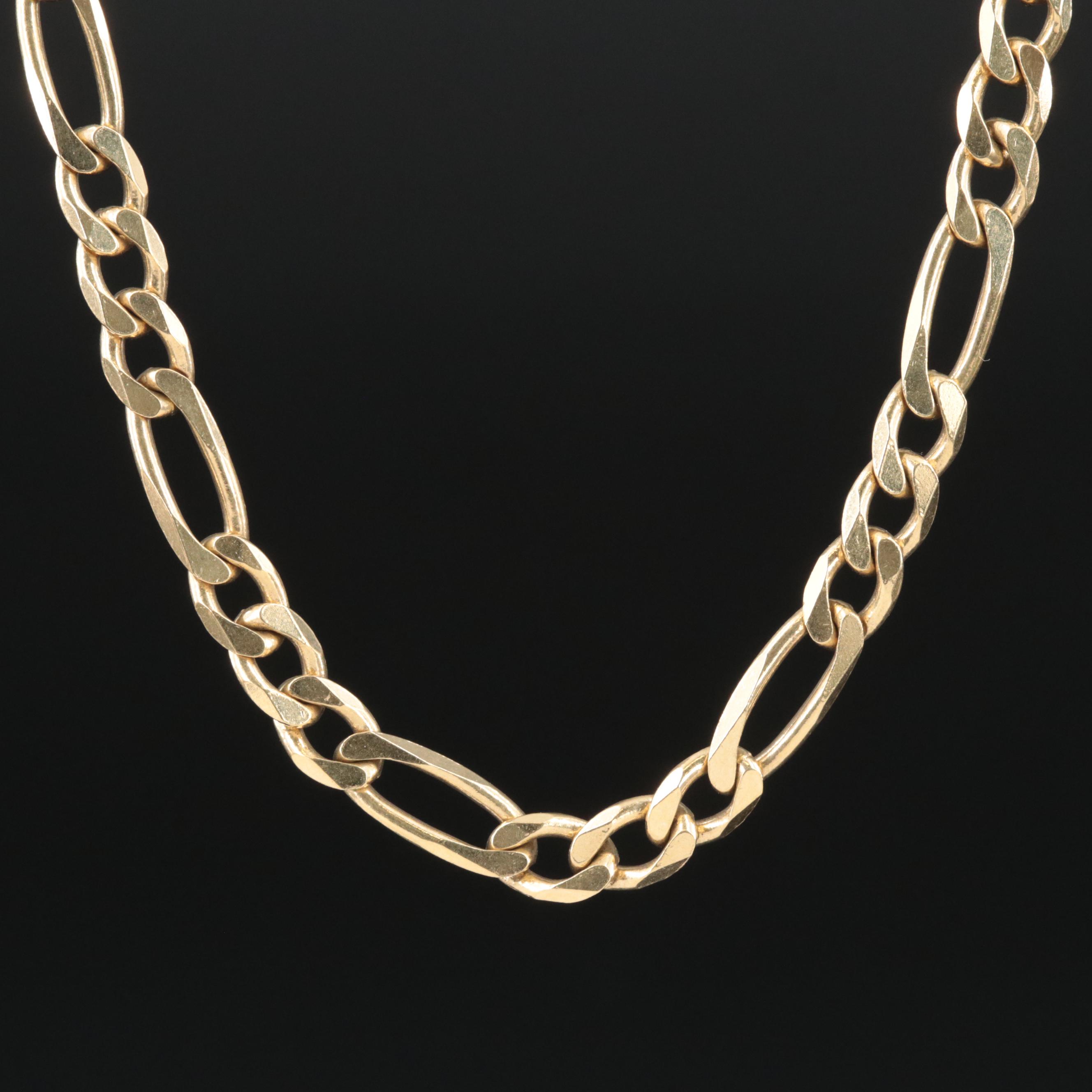 18K Figaro Chain Necklace