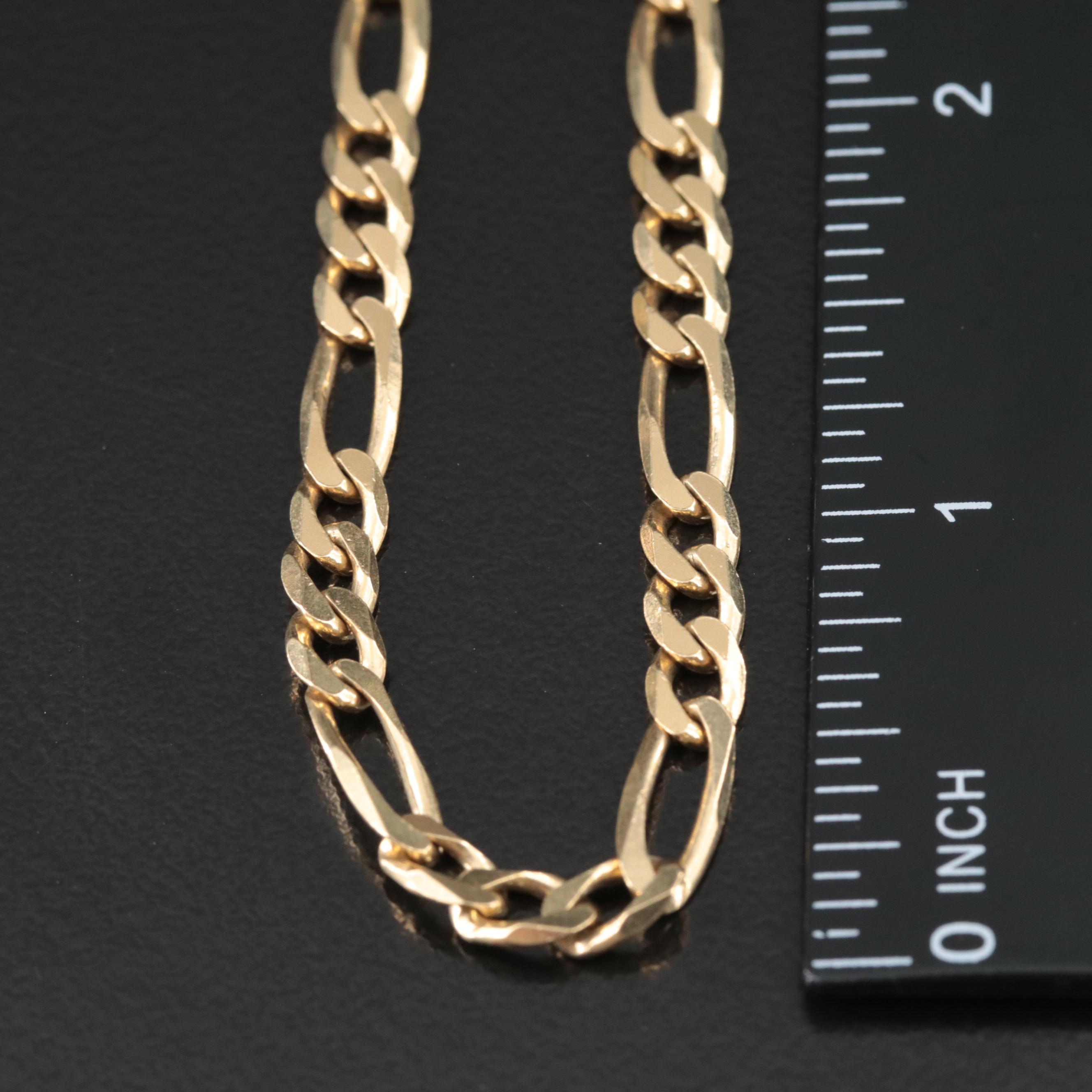18K Figaro Chain Necklace