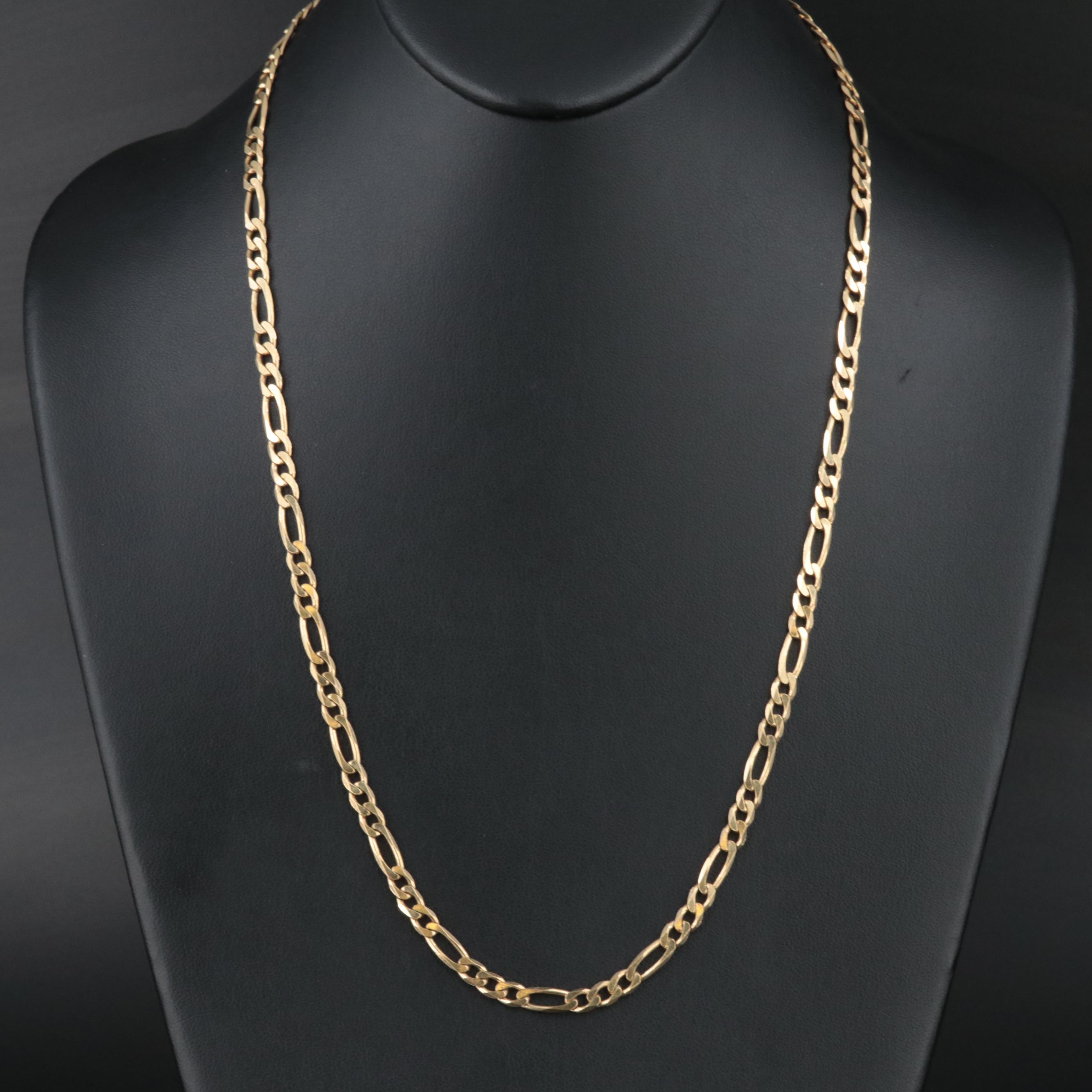 18K Figaro Chain Necklace